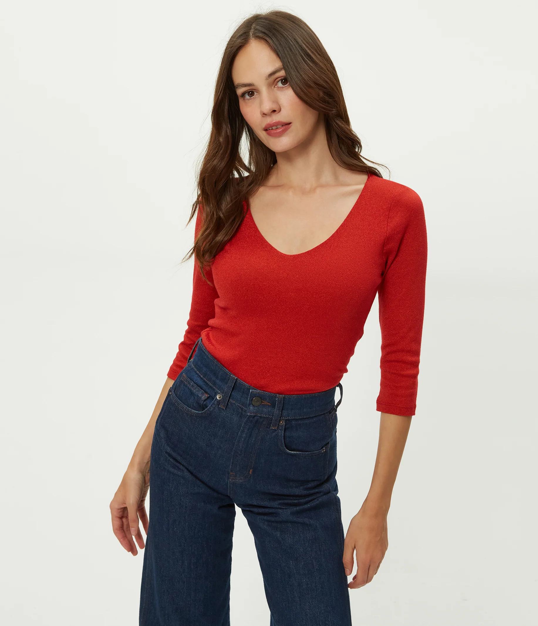 Angelina Shine V-Neck Tee - Image 5