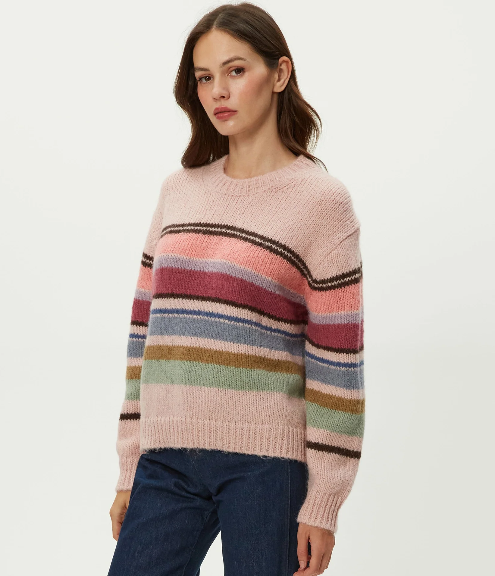 Aura Striped Crew Pullover