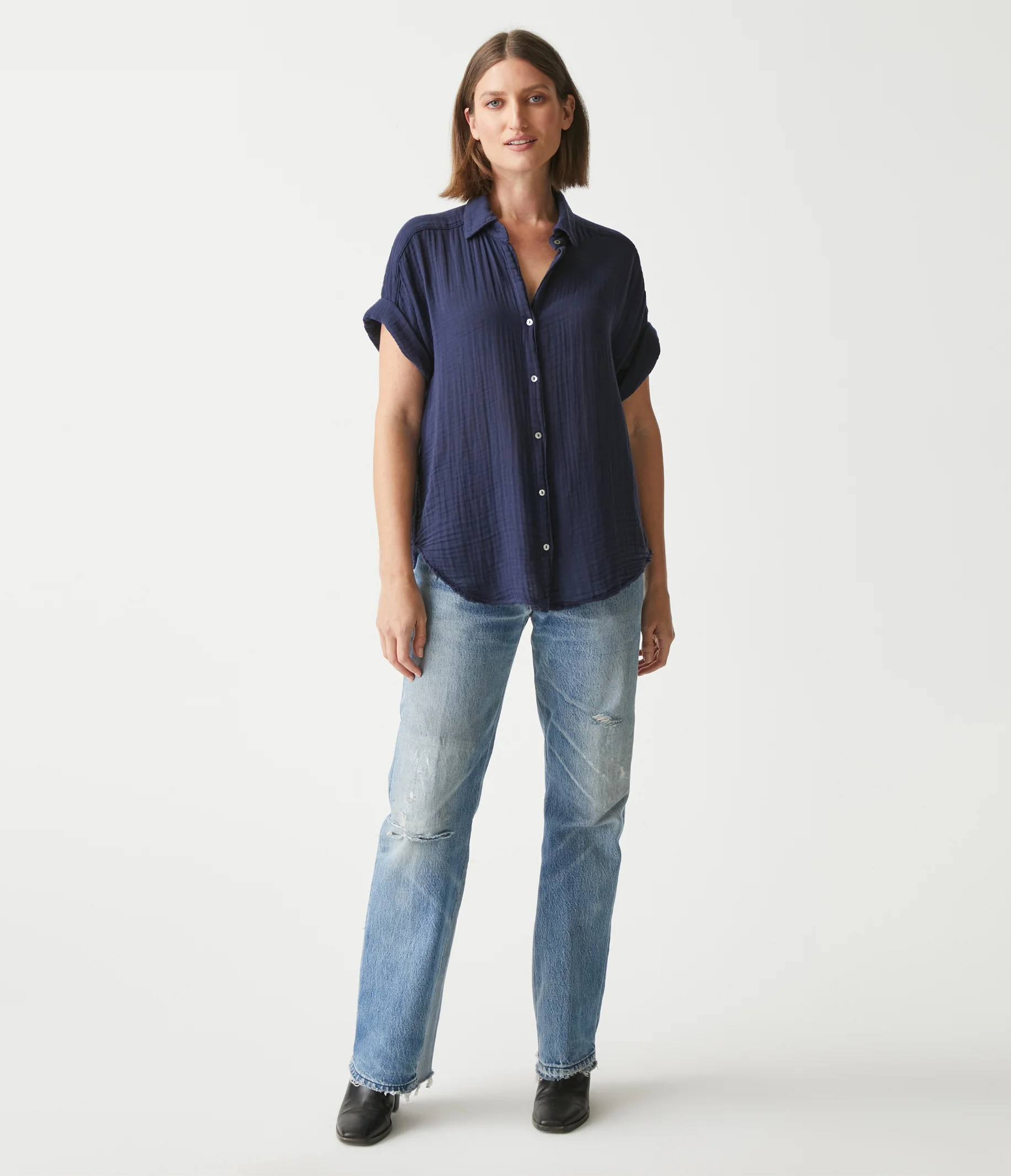 Bailey Gauze Button Down Shirt - Image 105
