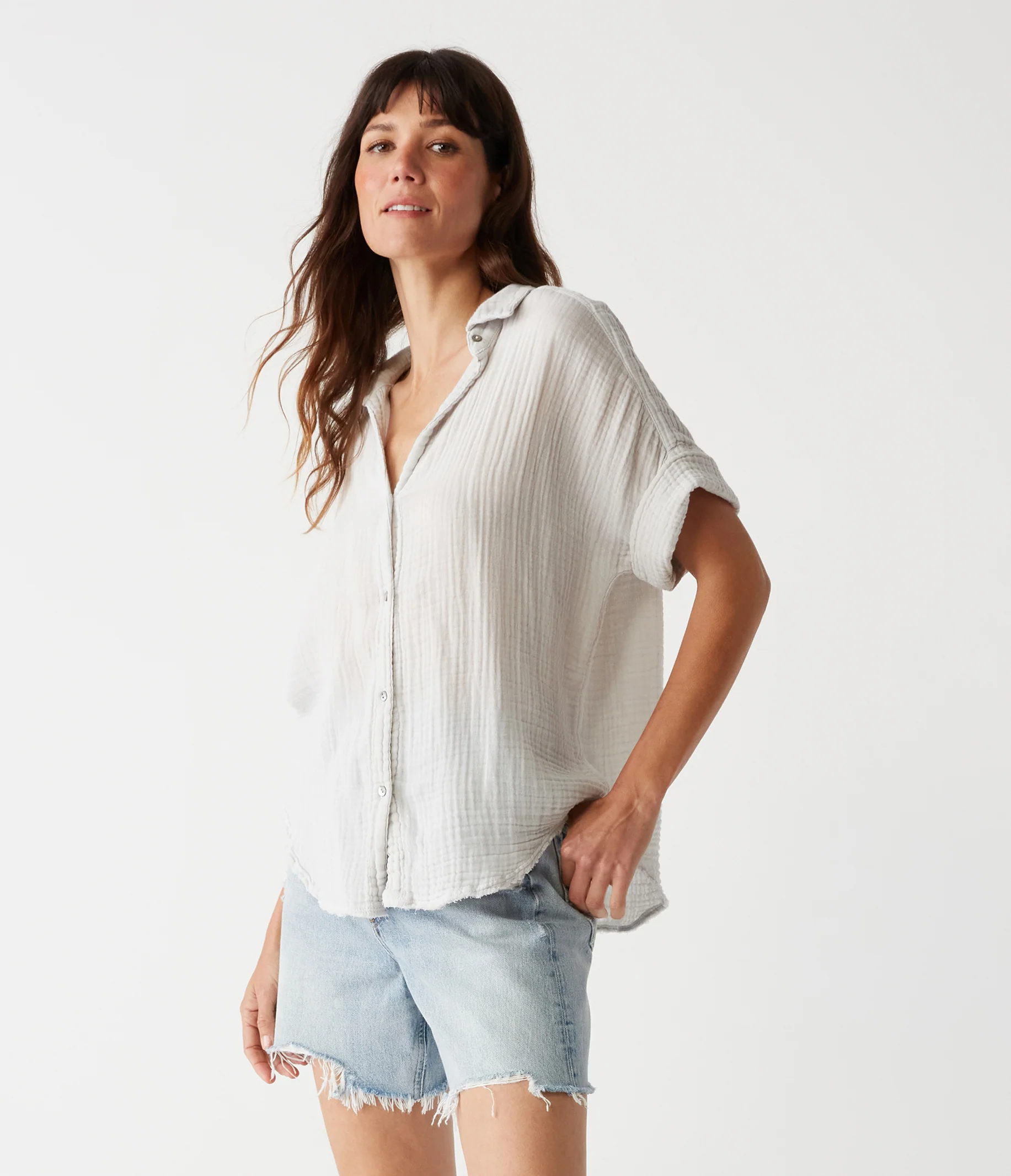 Bailey Gauze Button Down Shirt - Image 122