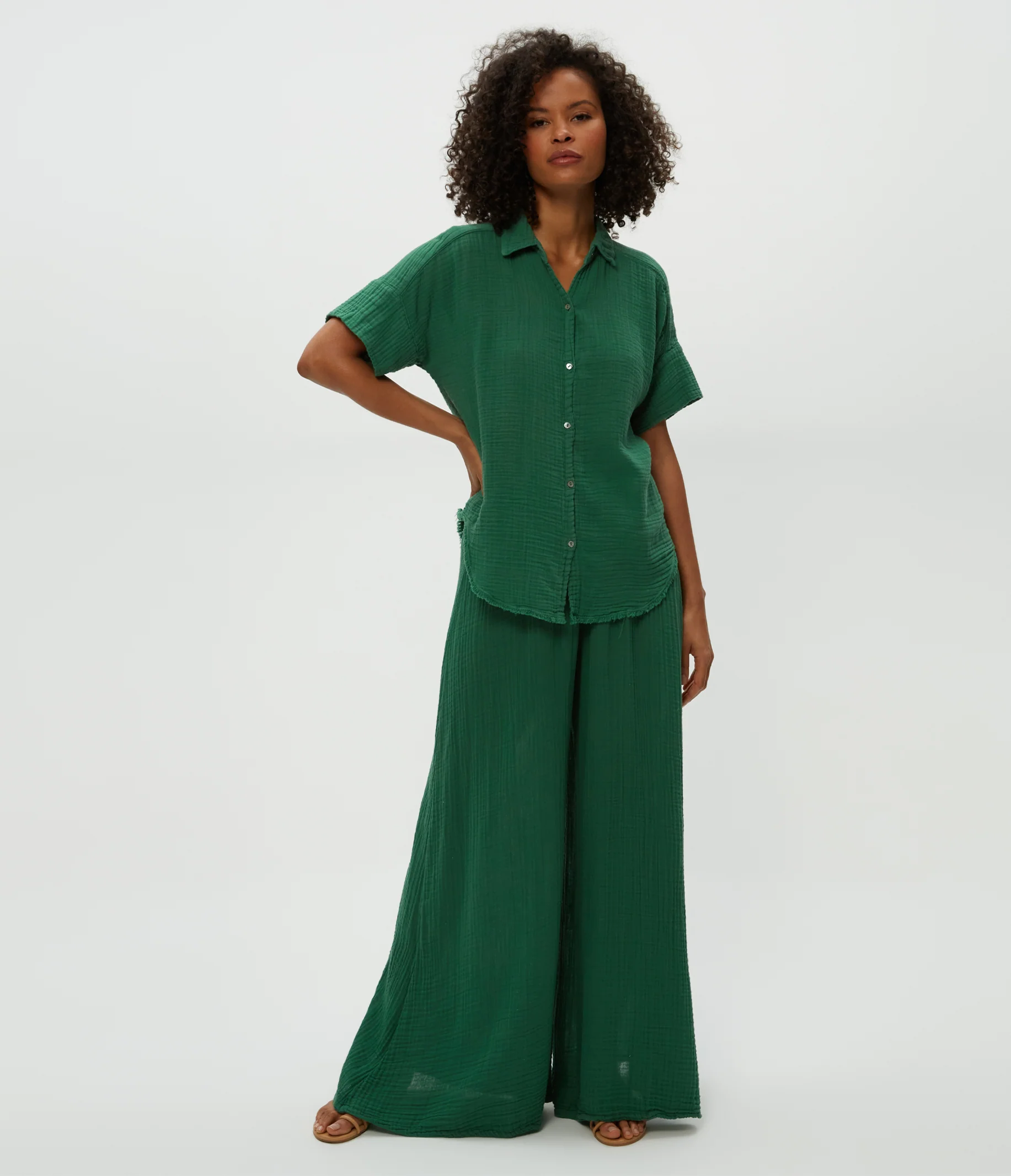 Bailey Gauze Button Down Shirt - Image 29