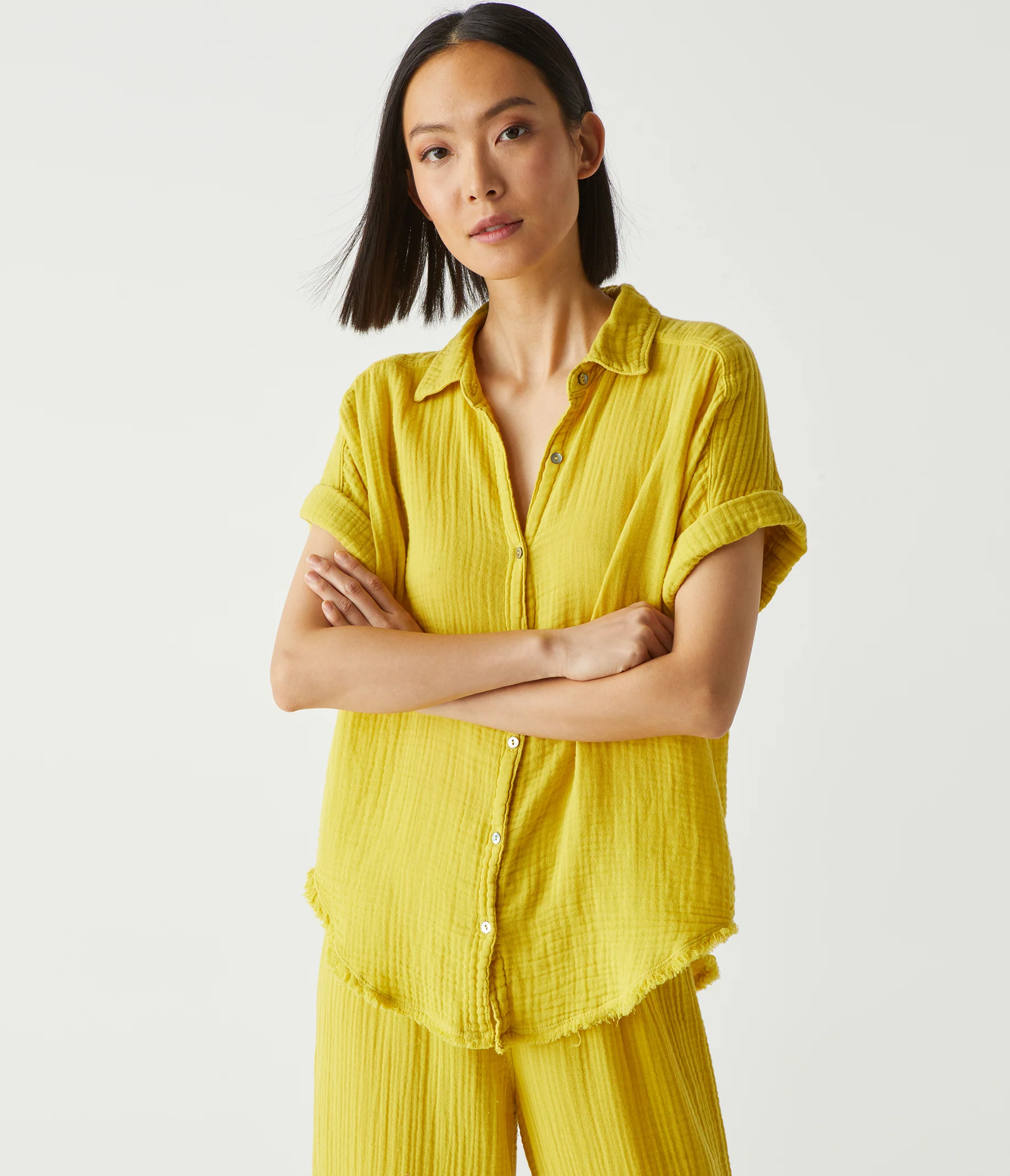 Bailey Gauze Button Down Shirt - Image 48