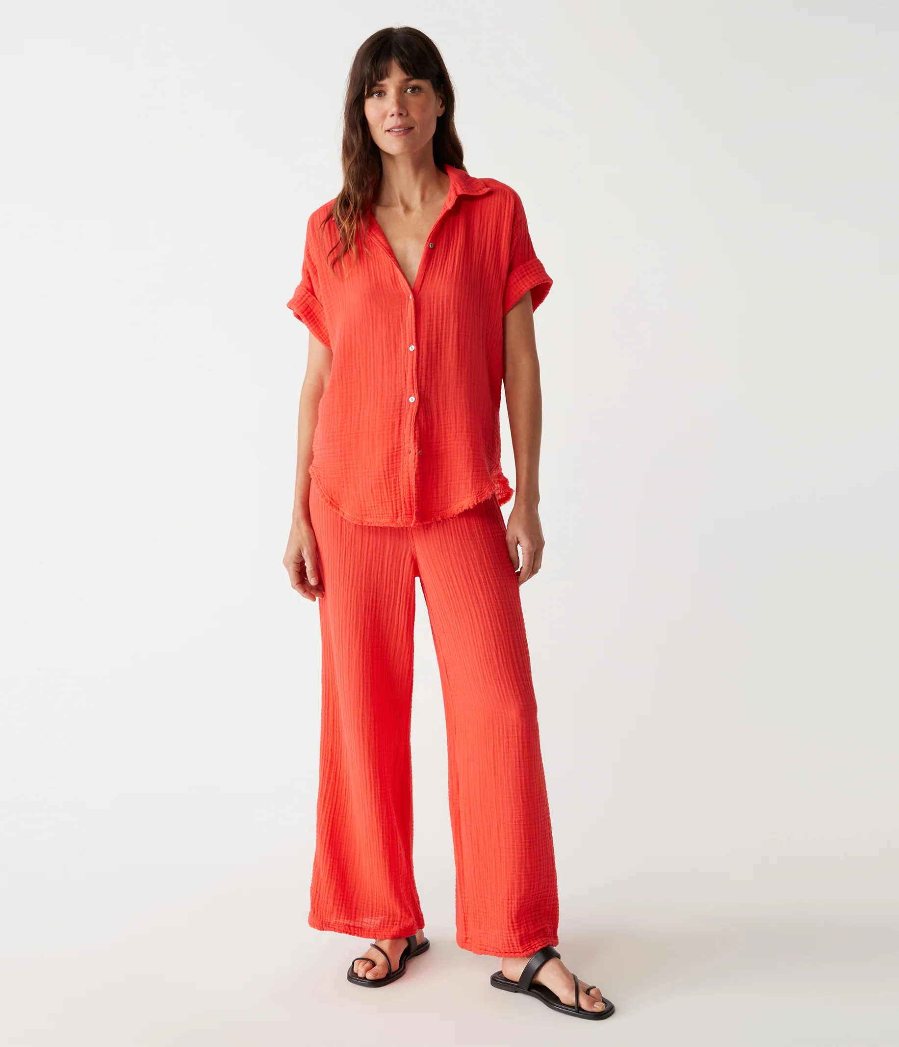 Bailey Gauze Button Down Shirt - Image 77