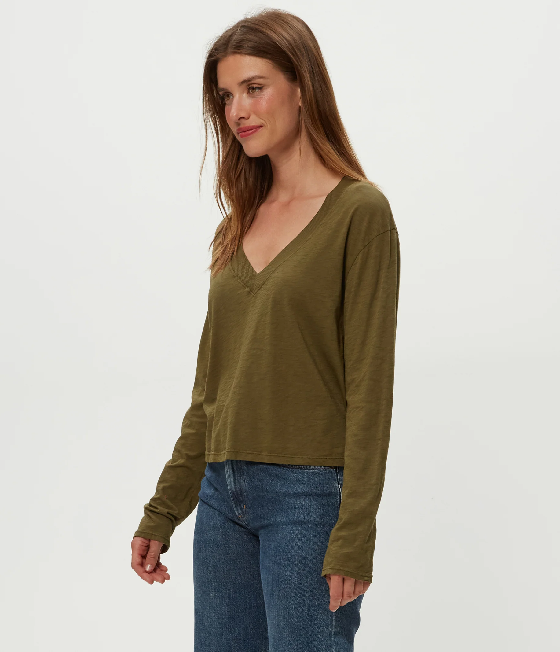 Brea Cropped V-Neck Tee - Image 27