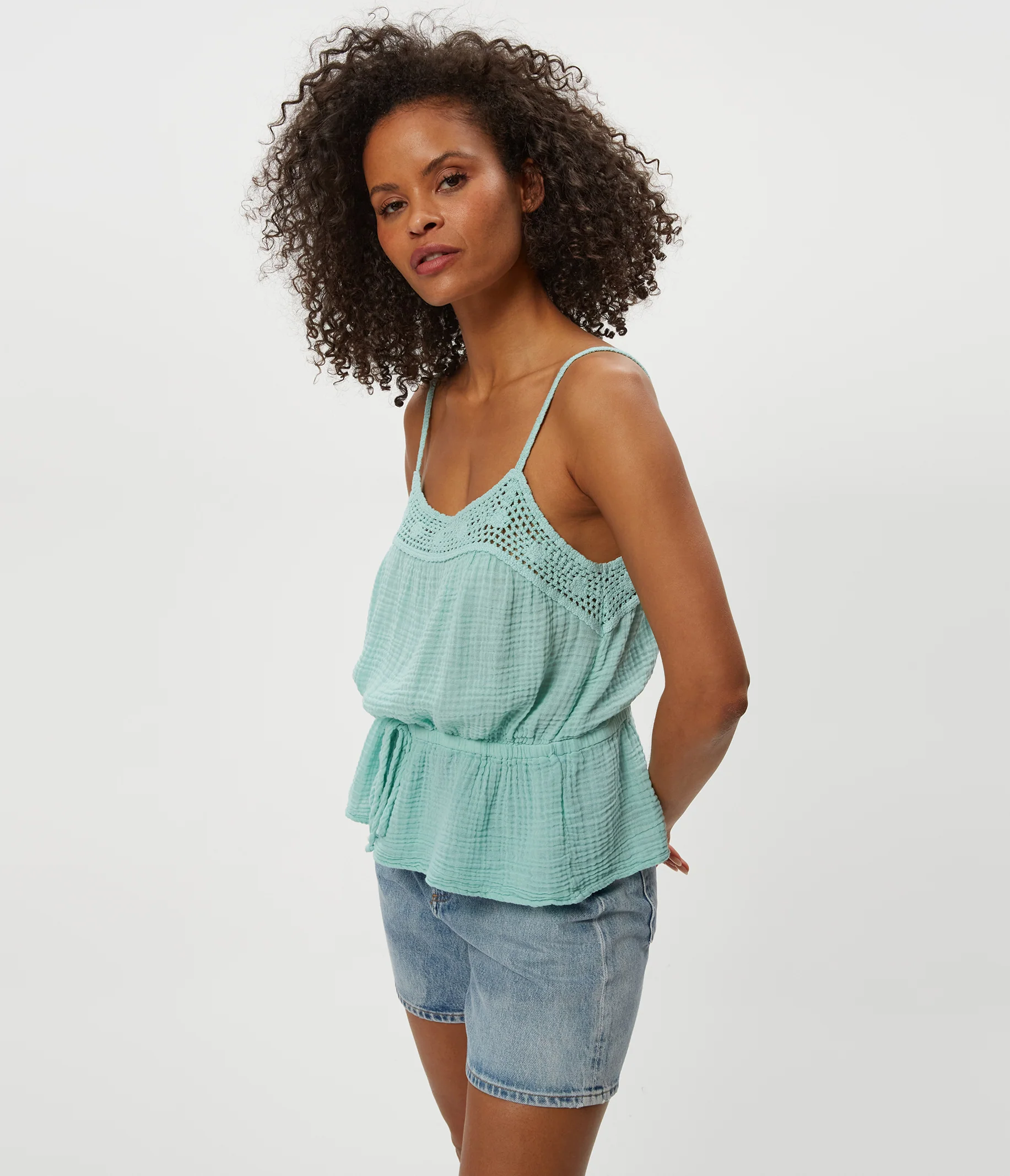 Dahlia Crochet Trim Waist Tie Tank - Image 11