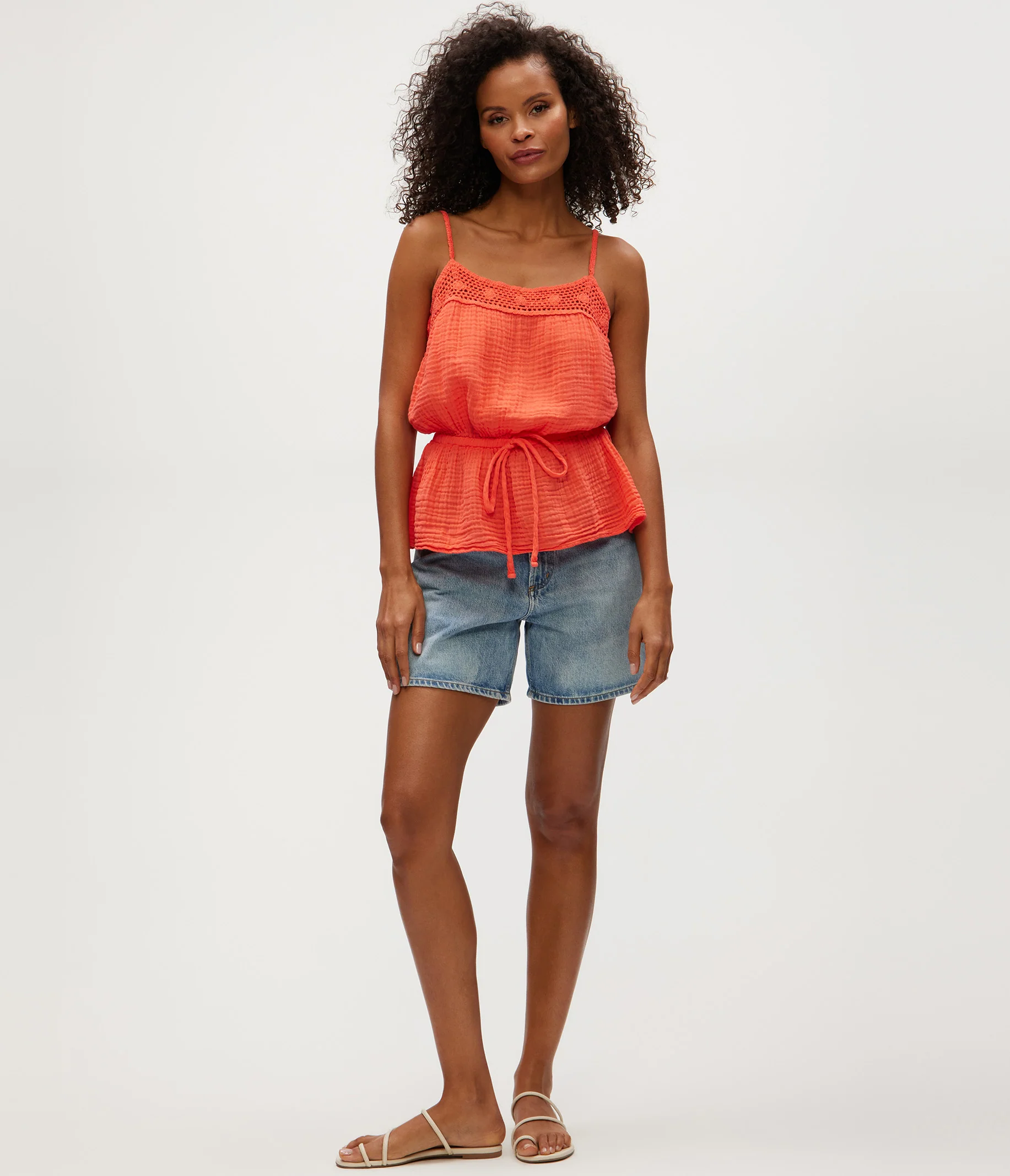 Dahlia Crochet Trim Waist Tie Tank - Image 2