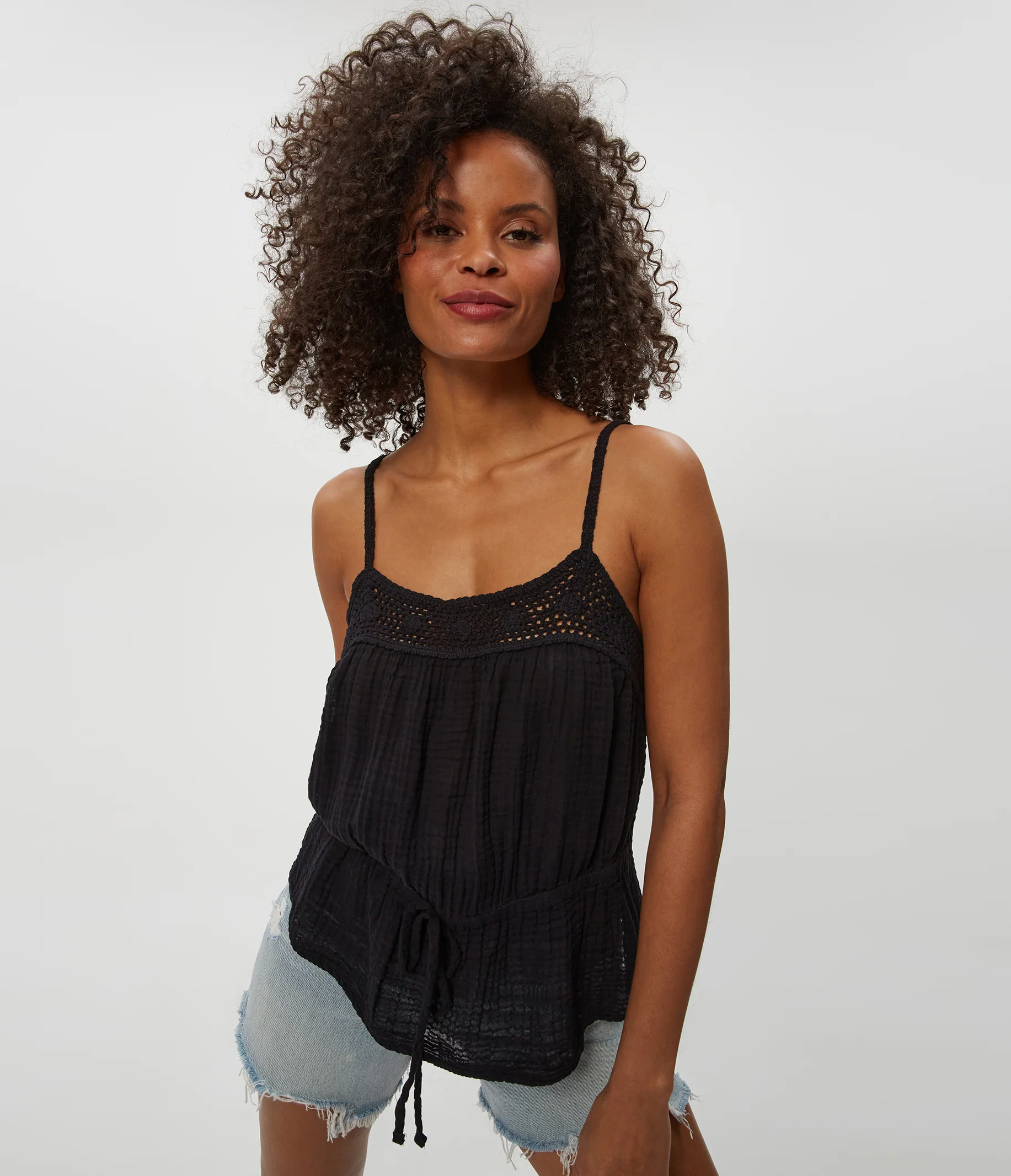 Dahlia Crochet Trim Waist Tie Tank - Image 5