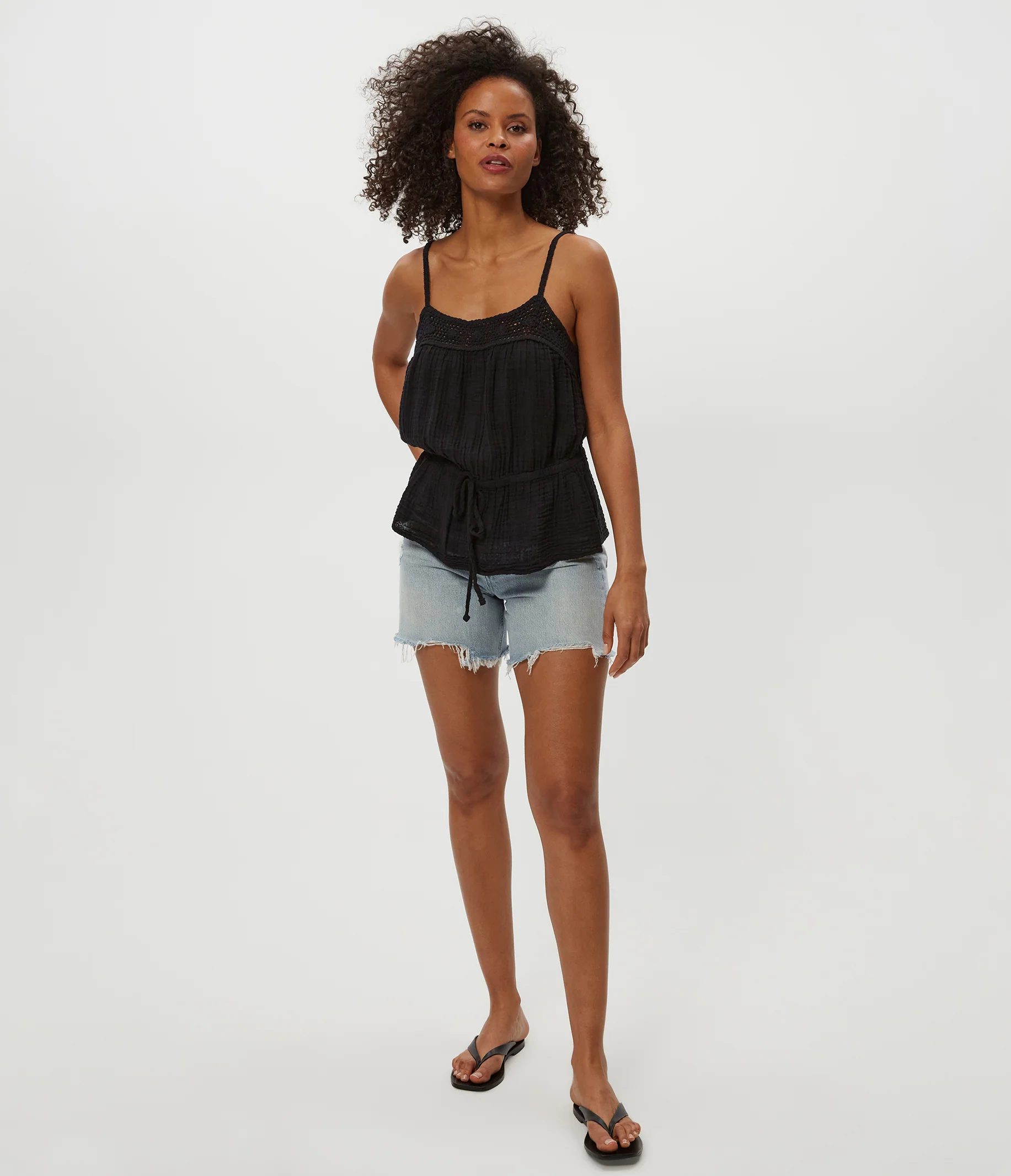 Dahlia Crochet Trim Waist Tie Tank - Image 6