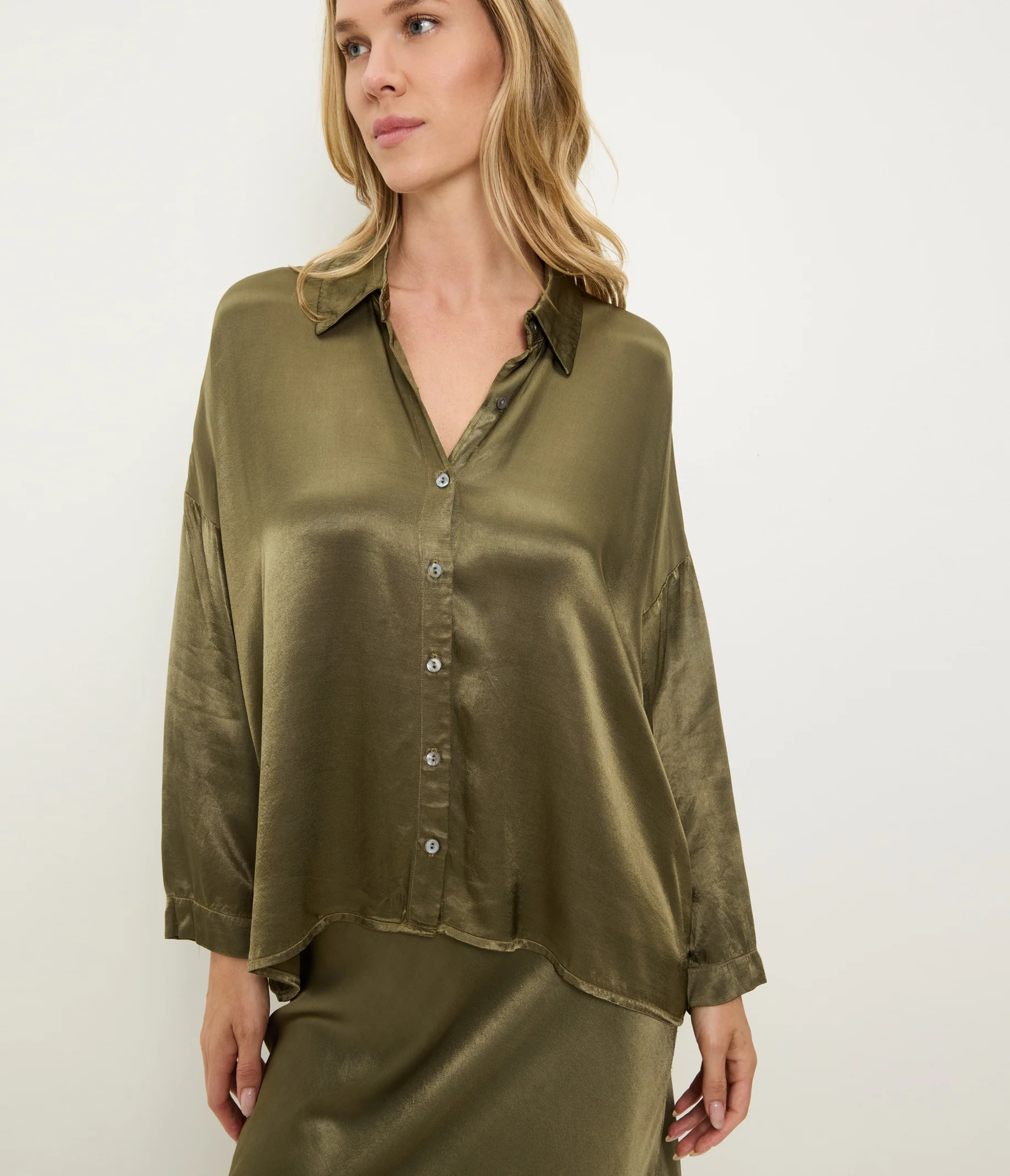 Devin Satin Button Down - Image 2
