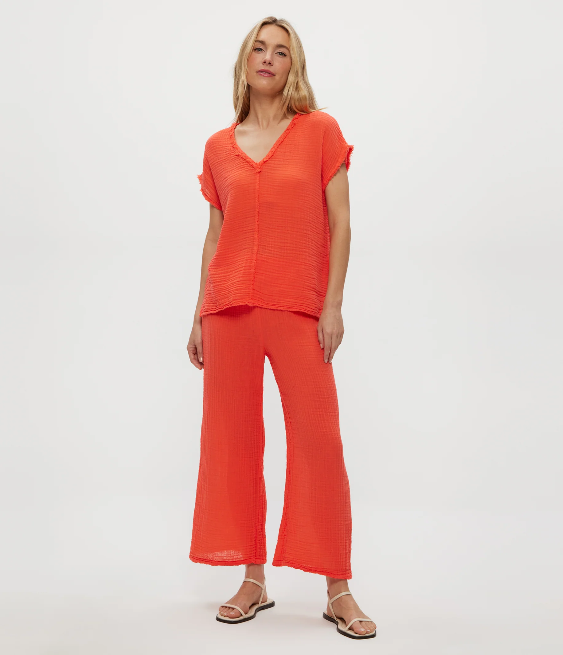 Draya Gauze V-Neck Top - Image 10