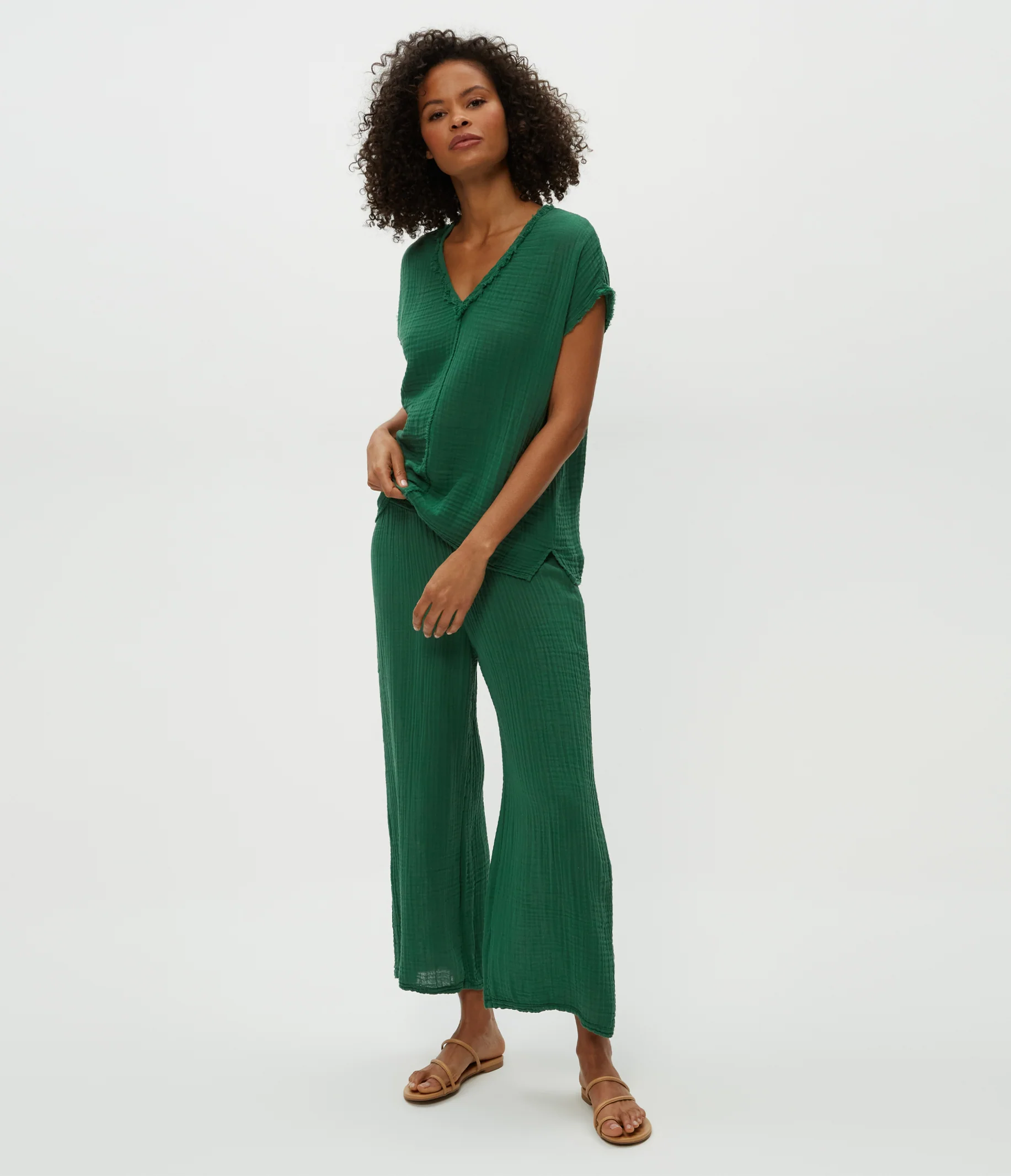 Draya Gauze V-Neck Top - Image 20