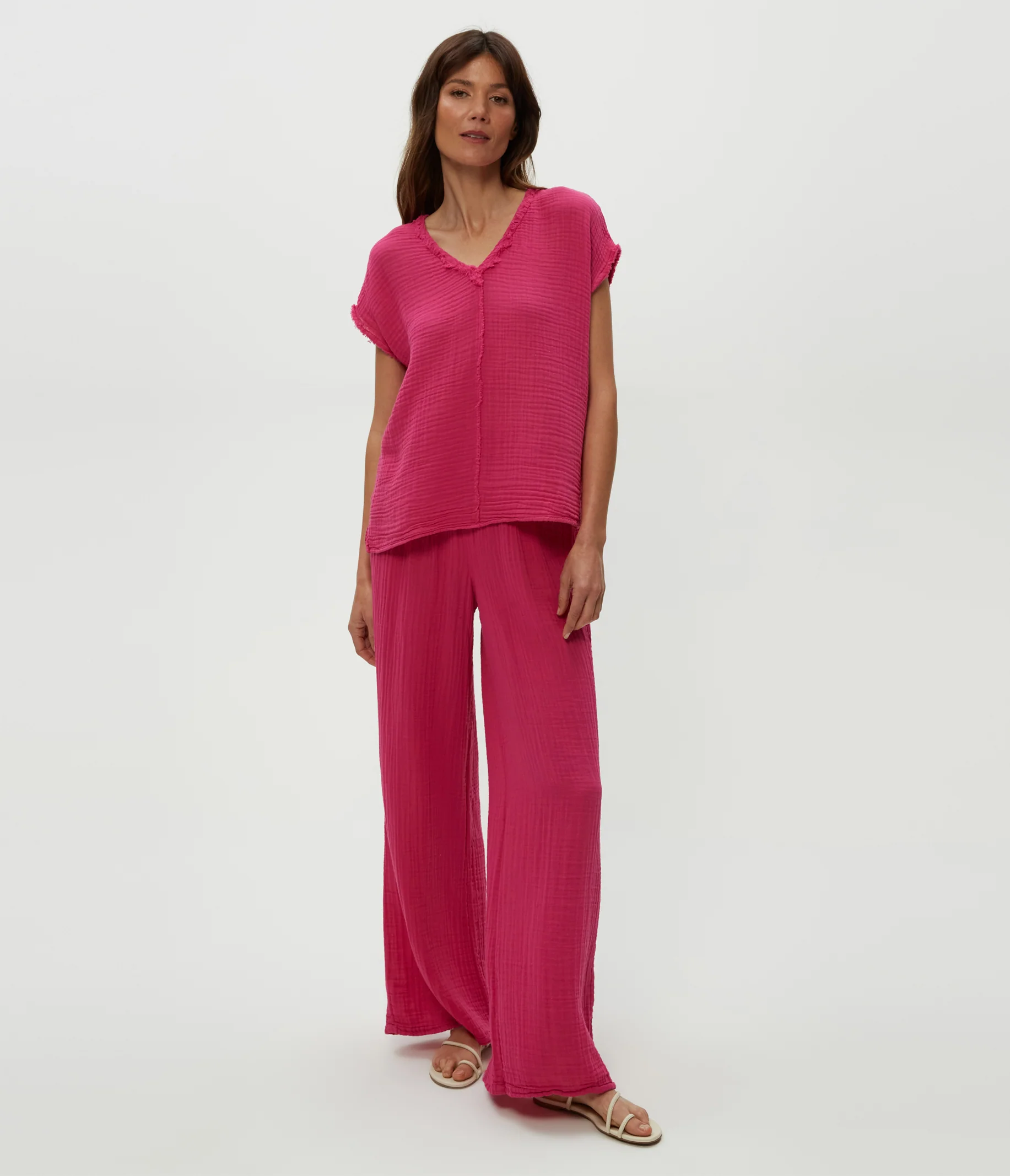 Draya Gauze V-Neck Top - Image 37
