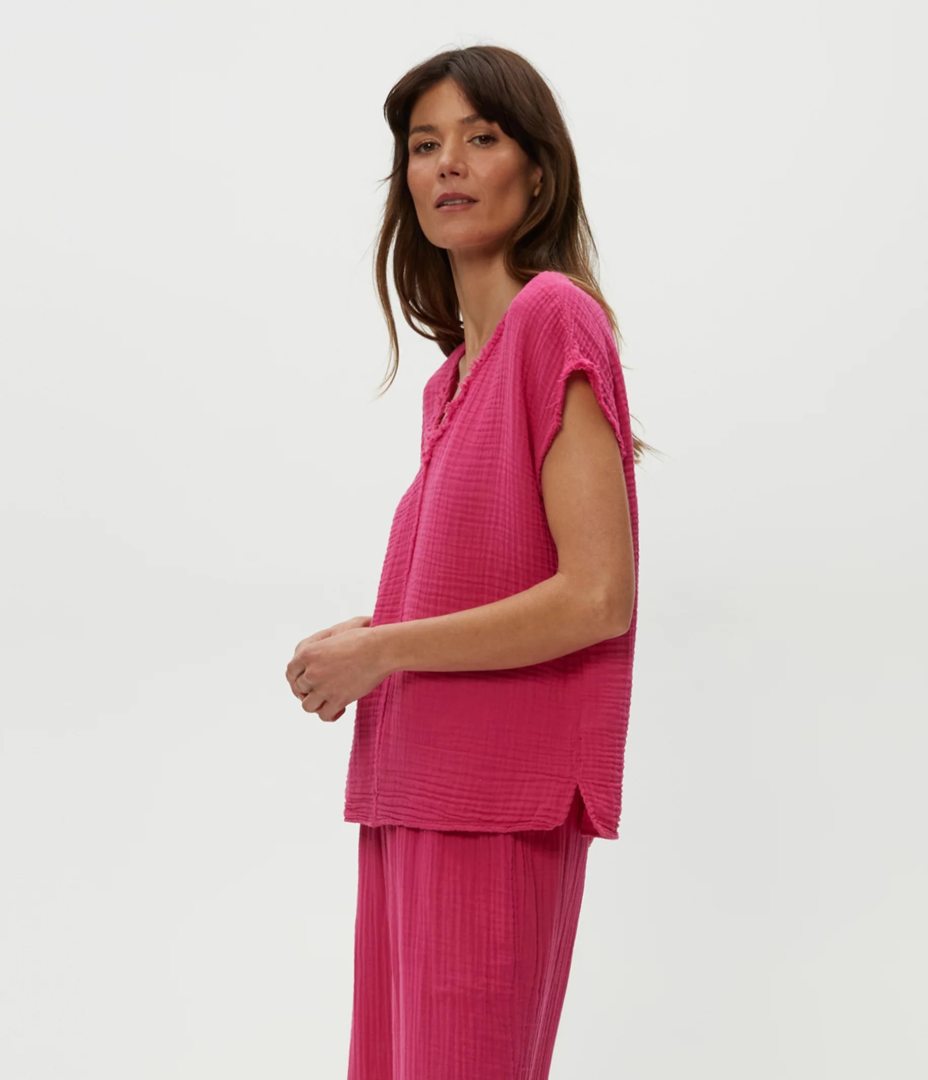 Draya Gauze V-Neck Top - Image 38