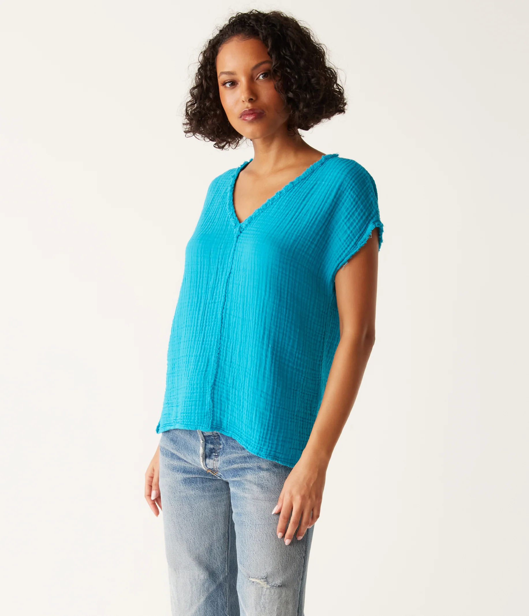 Draya Gauze V-Neck Top - Image 85