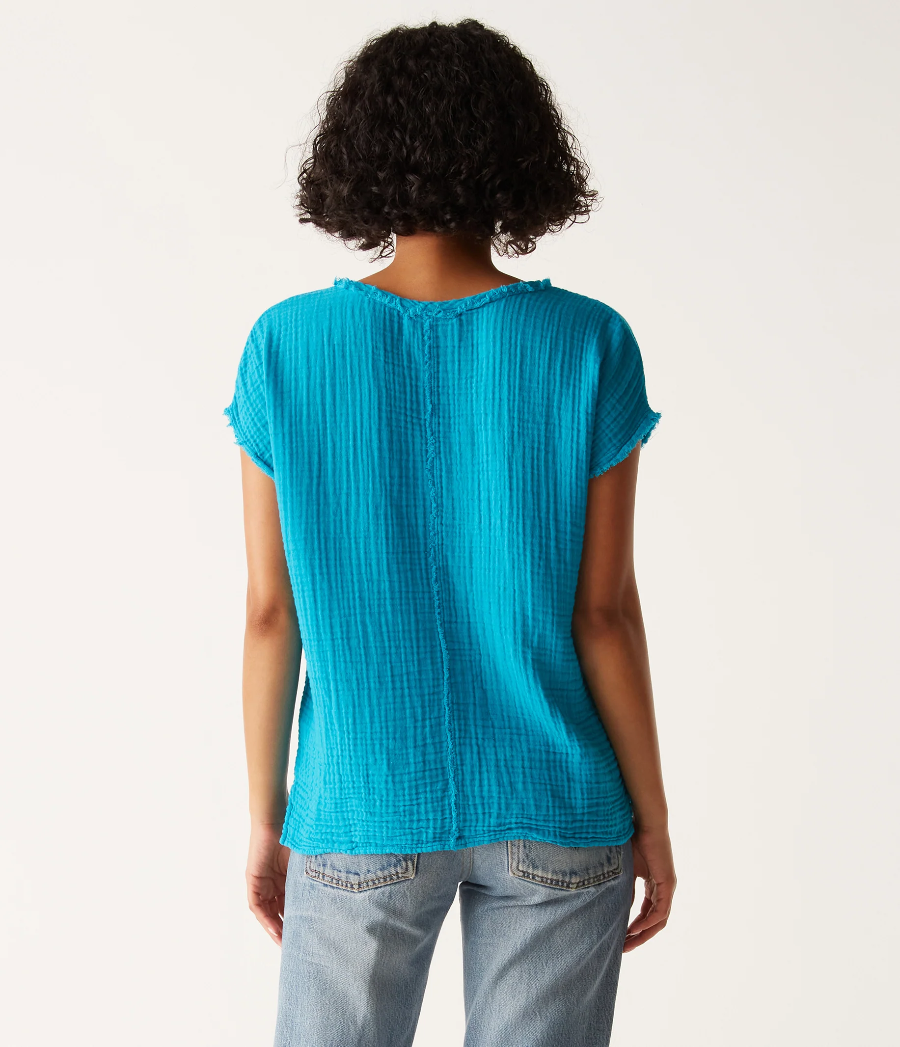 Draya Gauze V-Neck Top - Image 86