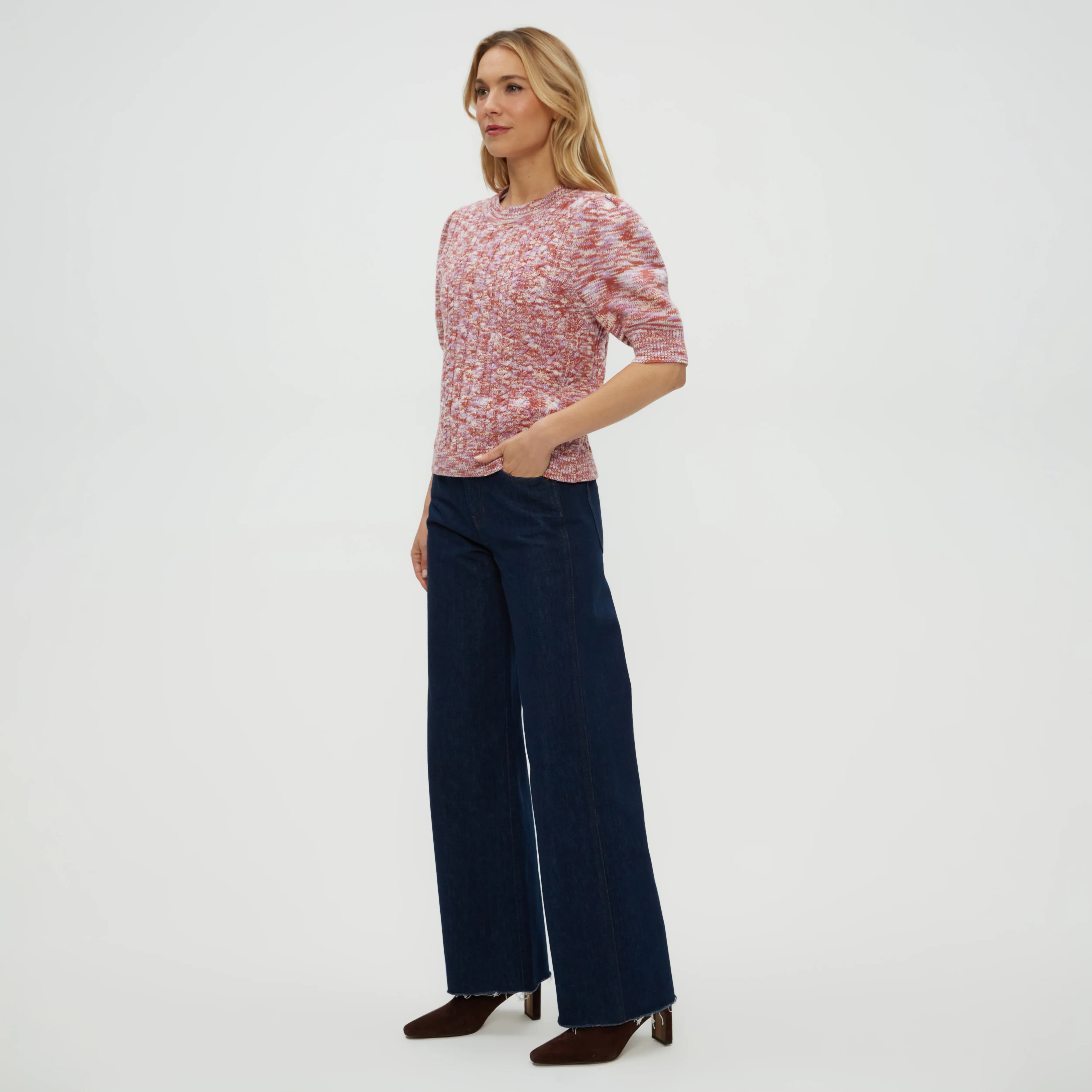 Elaine Mixed Puff Sleeve Pullover - Image 3