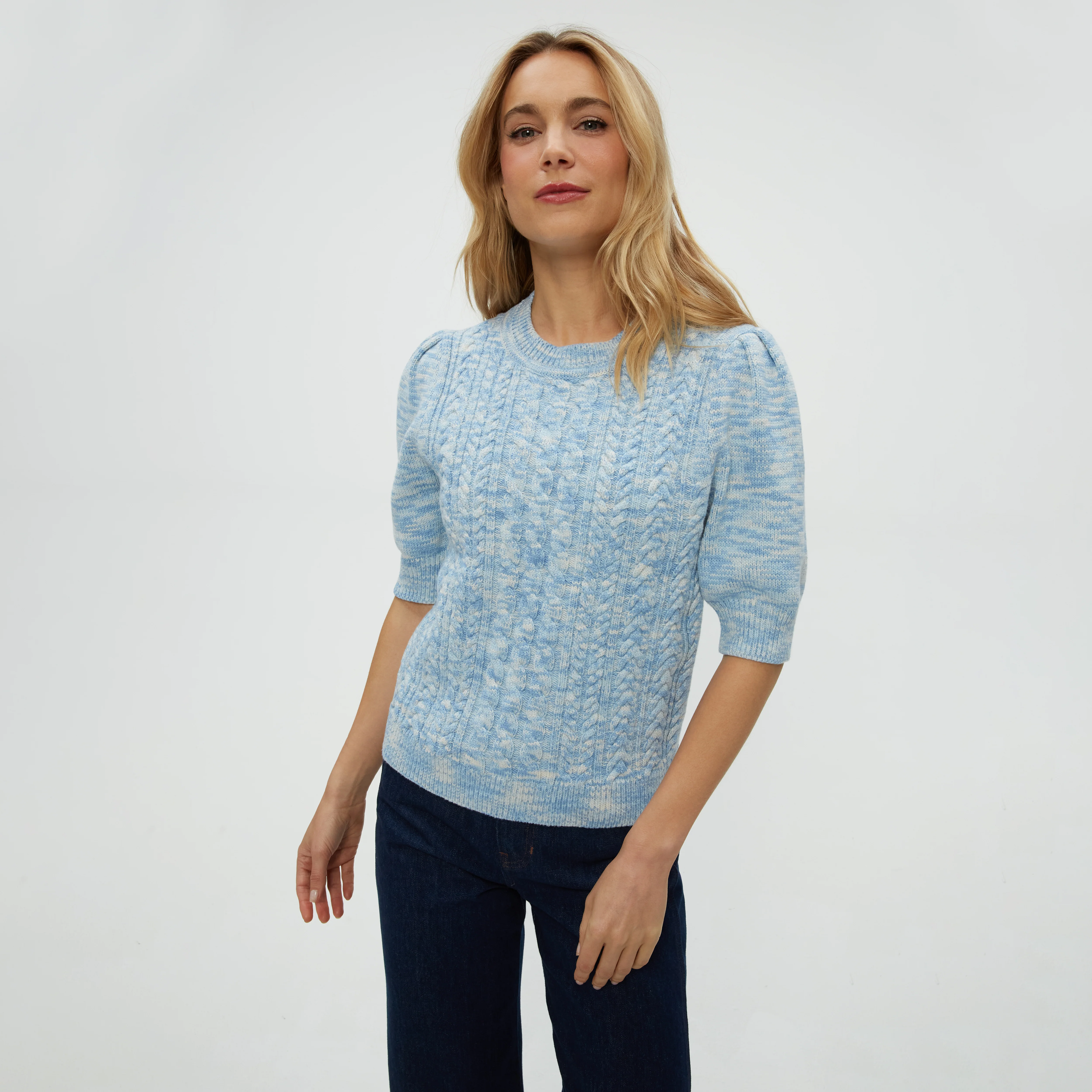 Elaine Mixed Puff Sleeve Pullover - Image 5