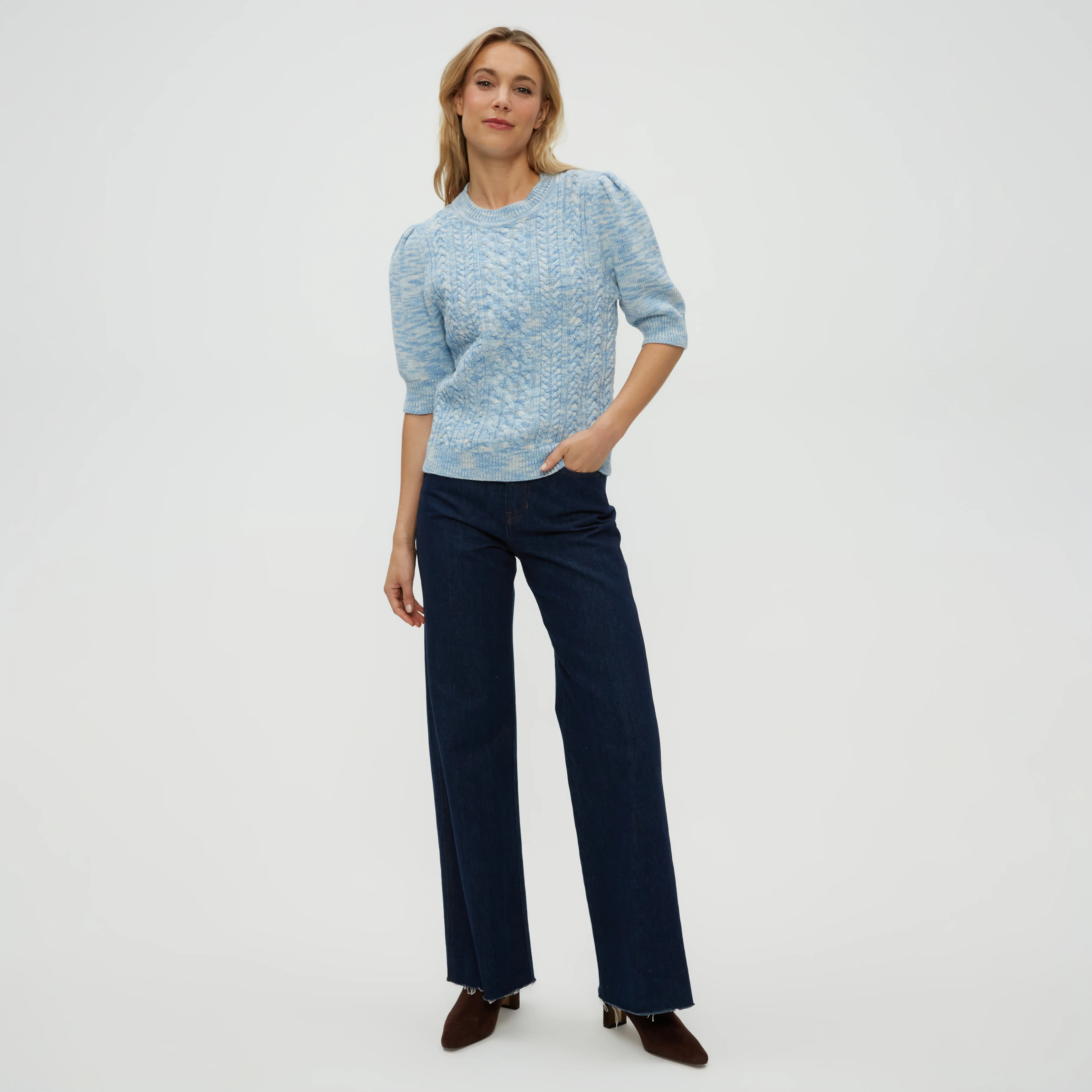 Elaine Mixed Puff Sleeve Pullover - Image 6