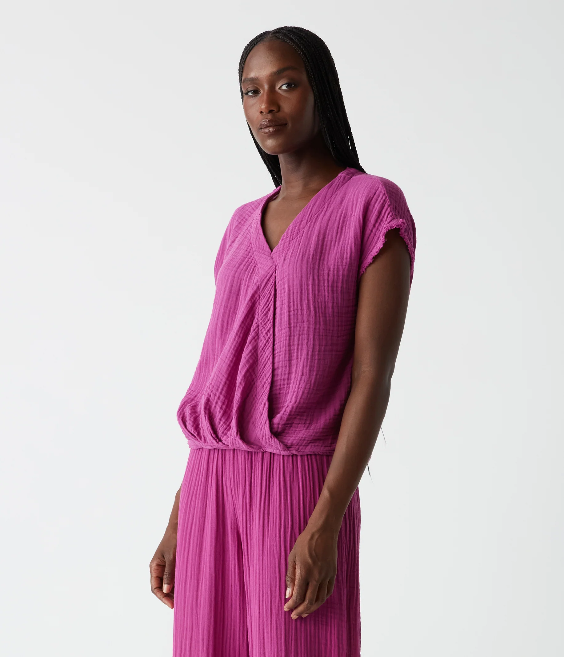 Evie Gauze Surplice Top - Image 55