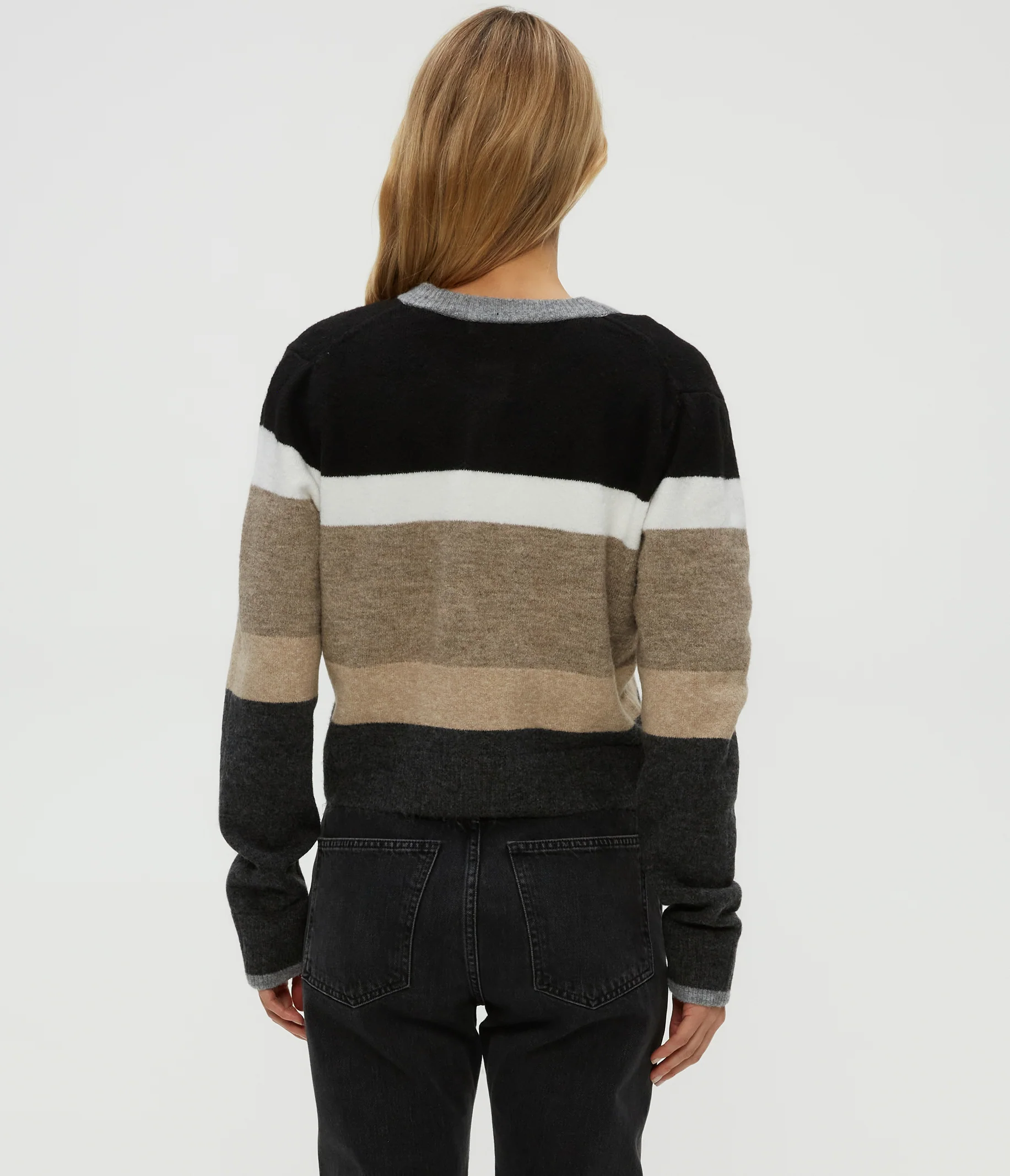 Fiona Stripe Crewneck Cardigan - Image 4