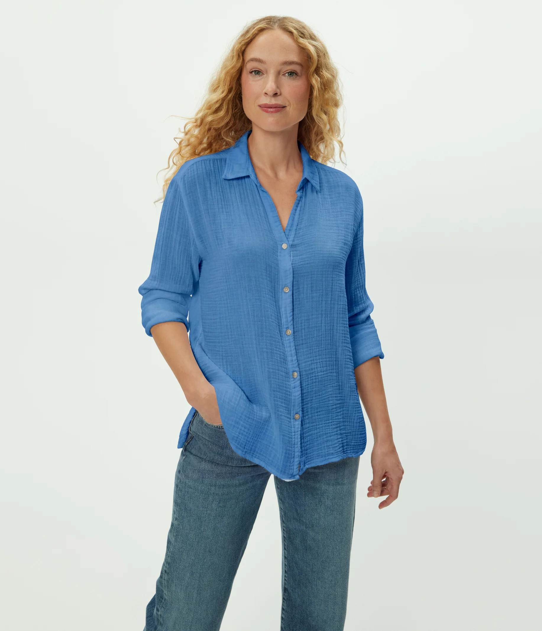 Leo Gauze Button Down Shirt - Image 83