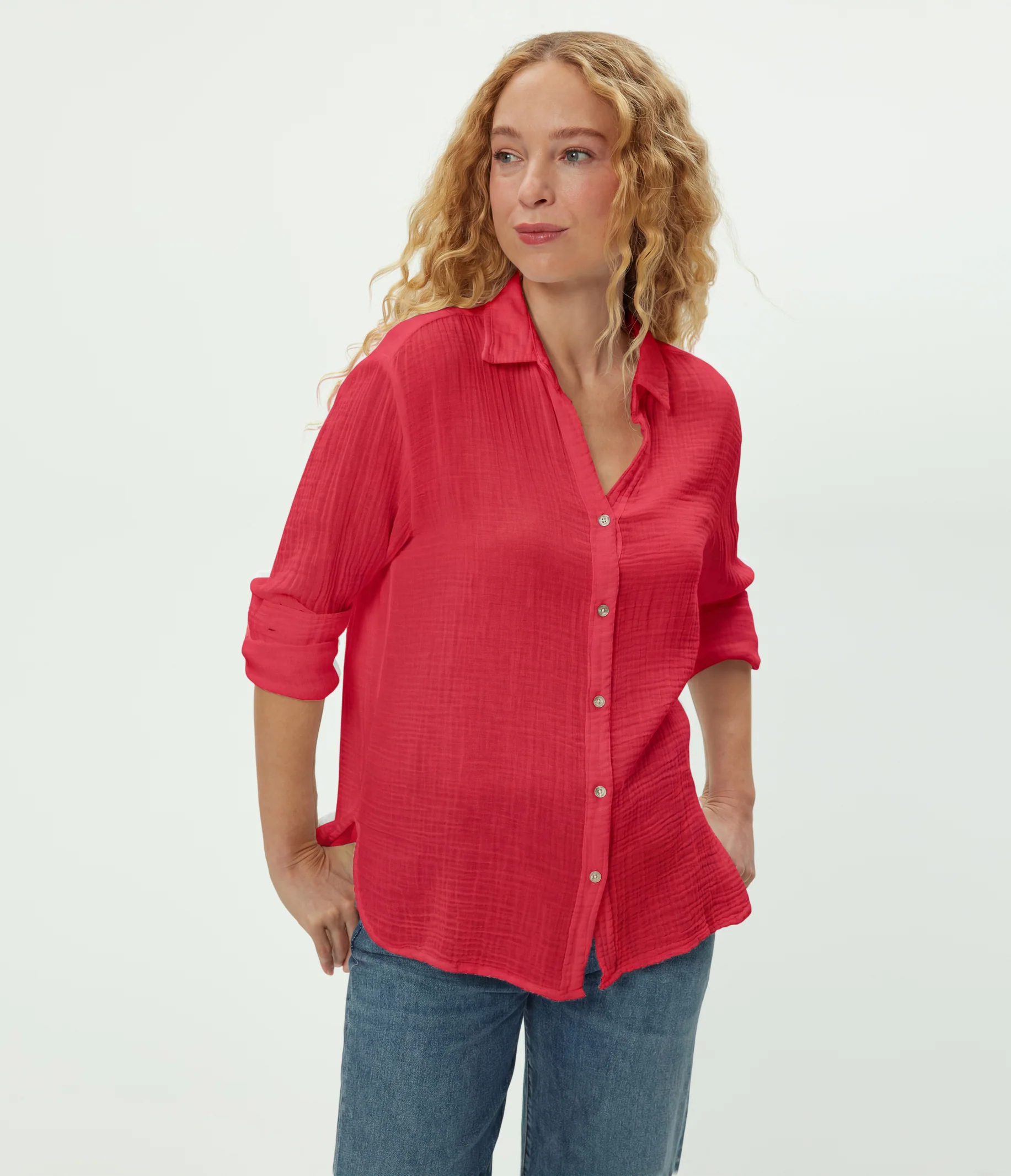 Leo Gauze Button Down Shirt - Image 91