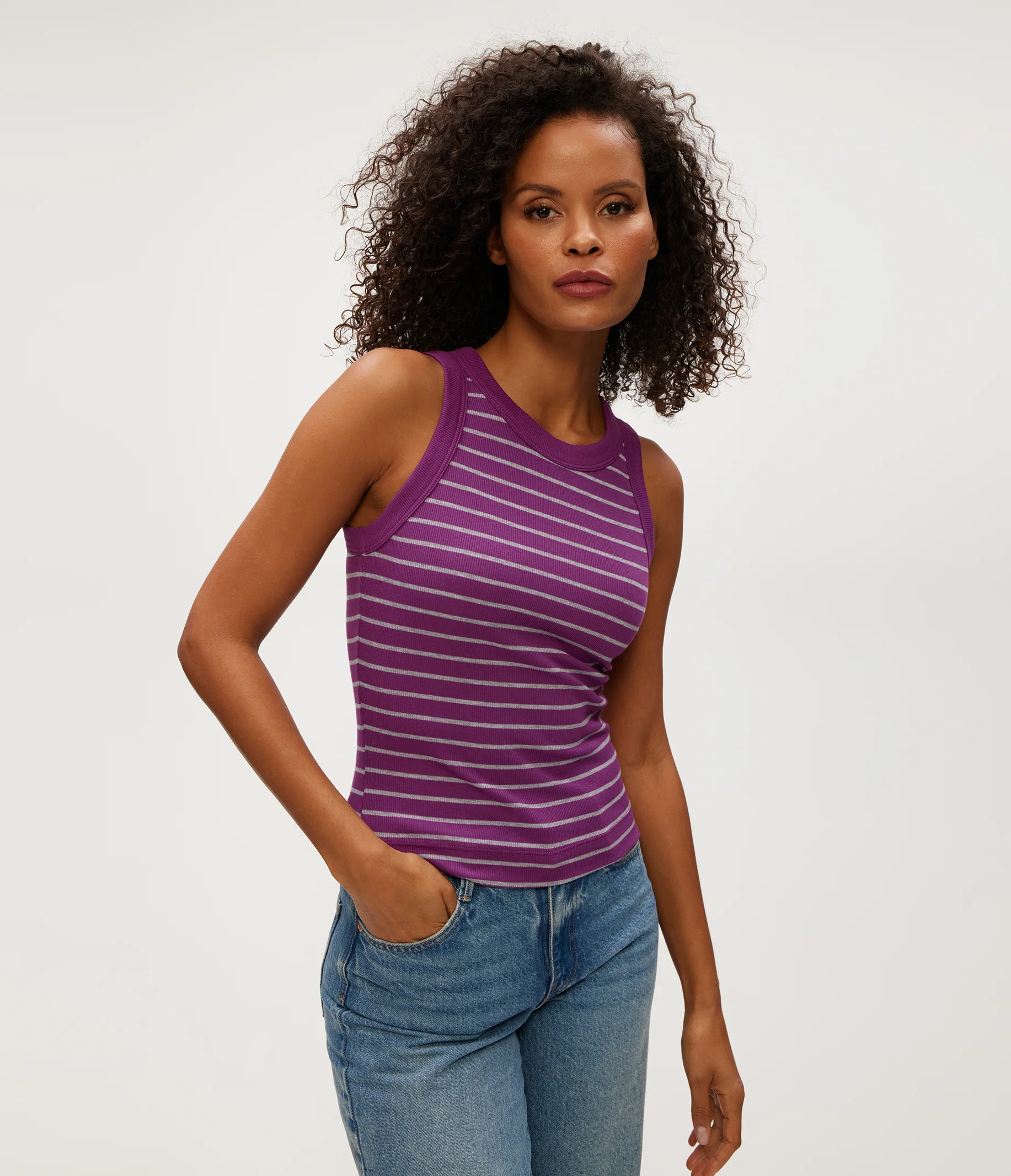 Gina Striped Ribbed Crop Tank - Image 22