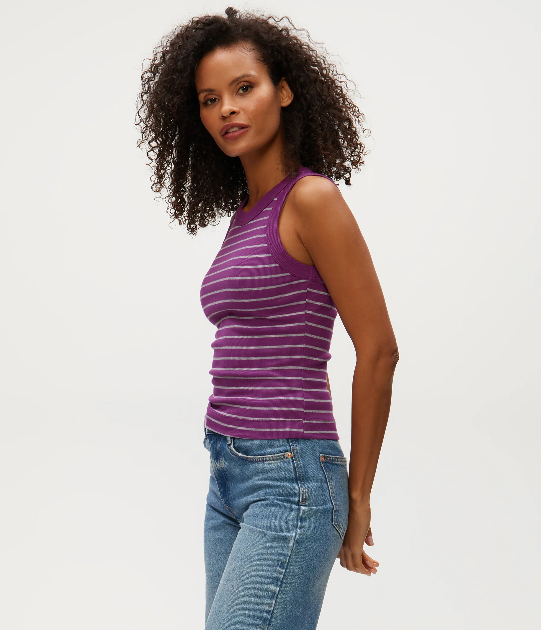 Gina Striped Ribbed Crop Tank - Image 24