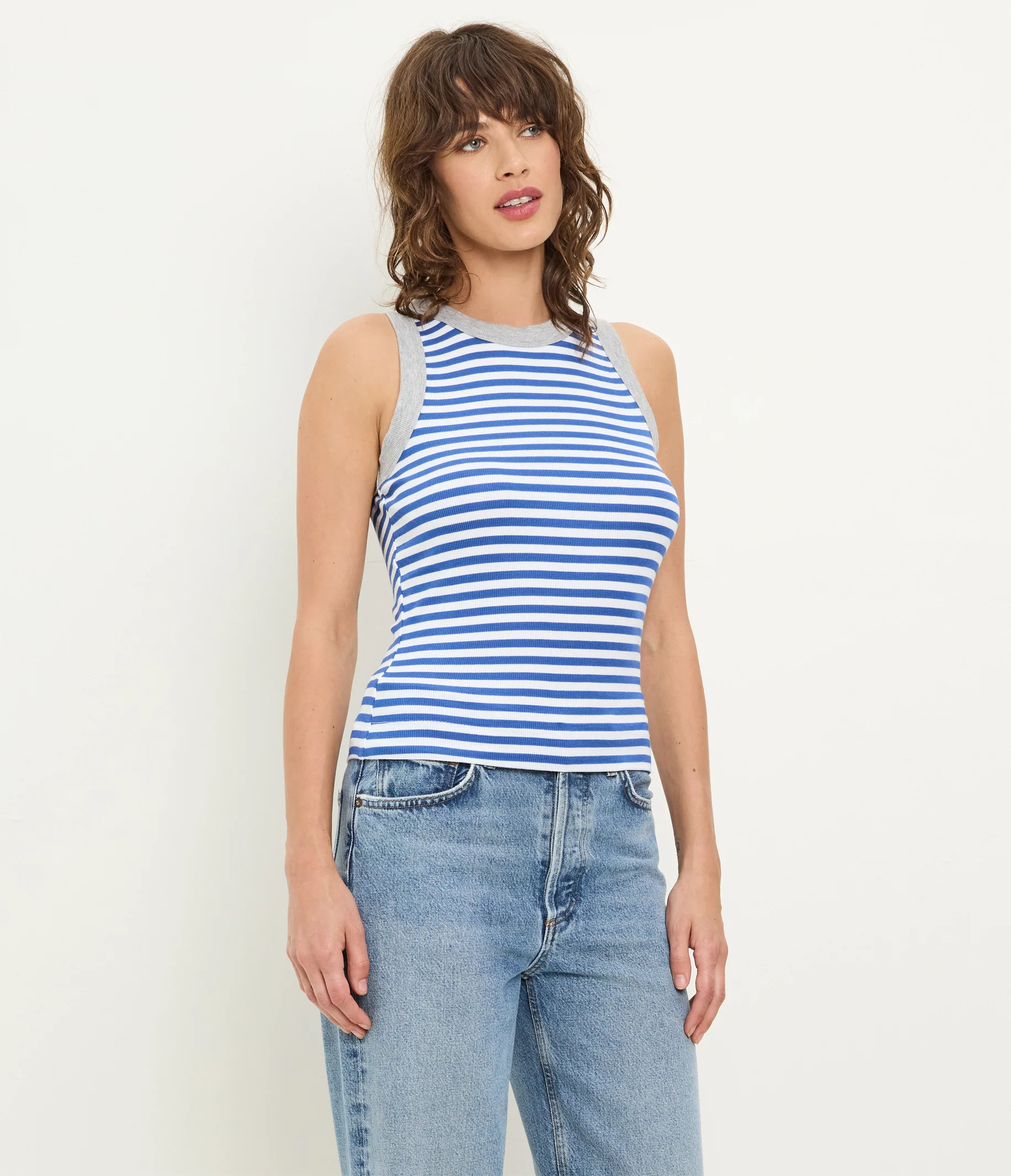 Gina Striped Ribbed Crop Tank - Image 3