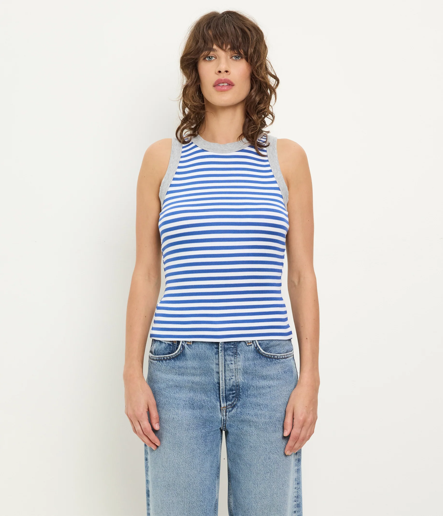 Gina Striped Ribbed Crop Tank - Image 4