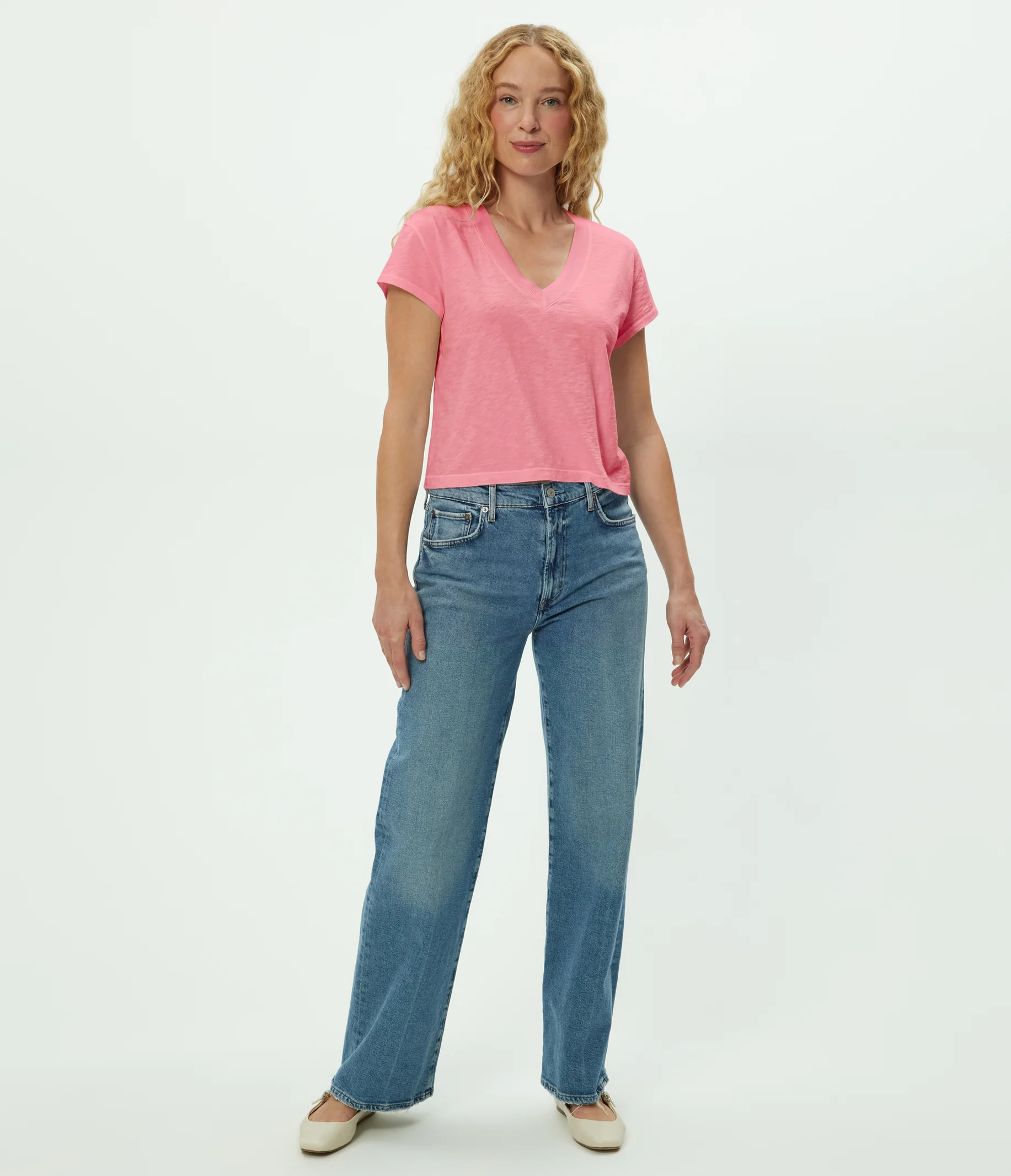 Harlan Cropped V-Neck Tee - Image 13