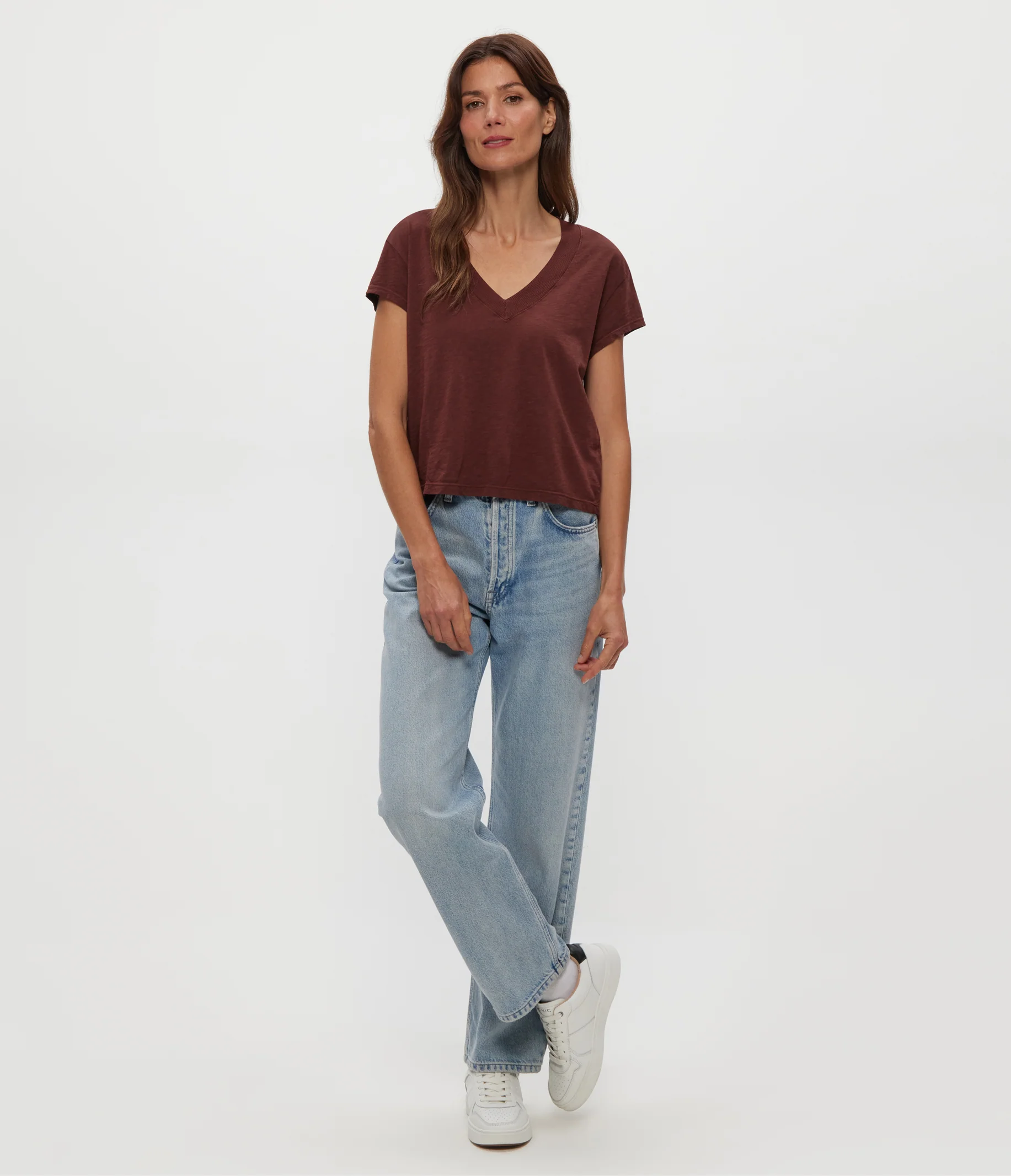 Harlan Cropped V-Neck Tee - Image 25