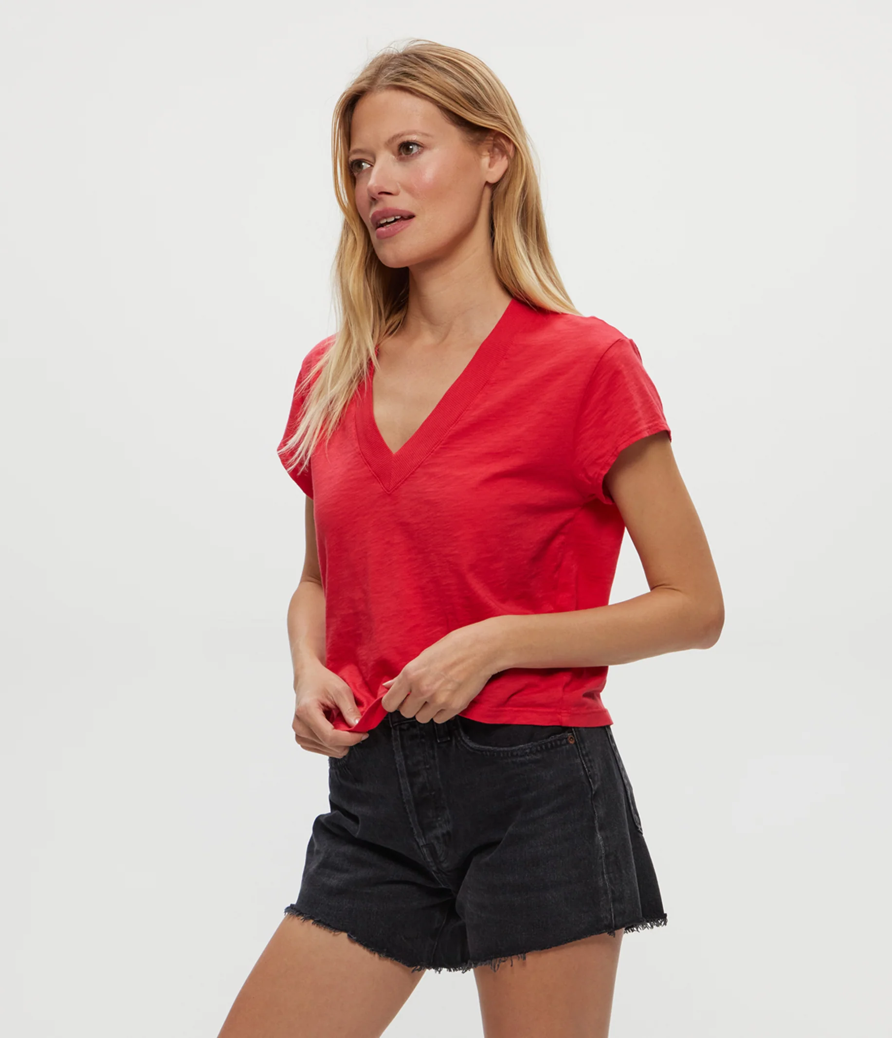 Harlan Cropped V-Neck Tee - Image 30