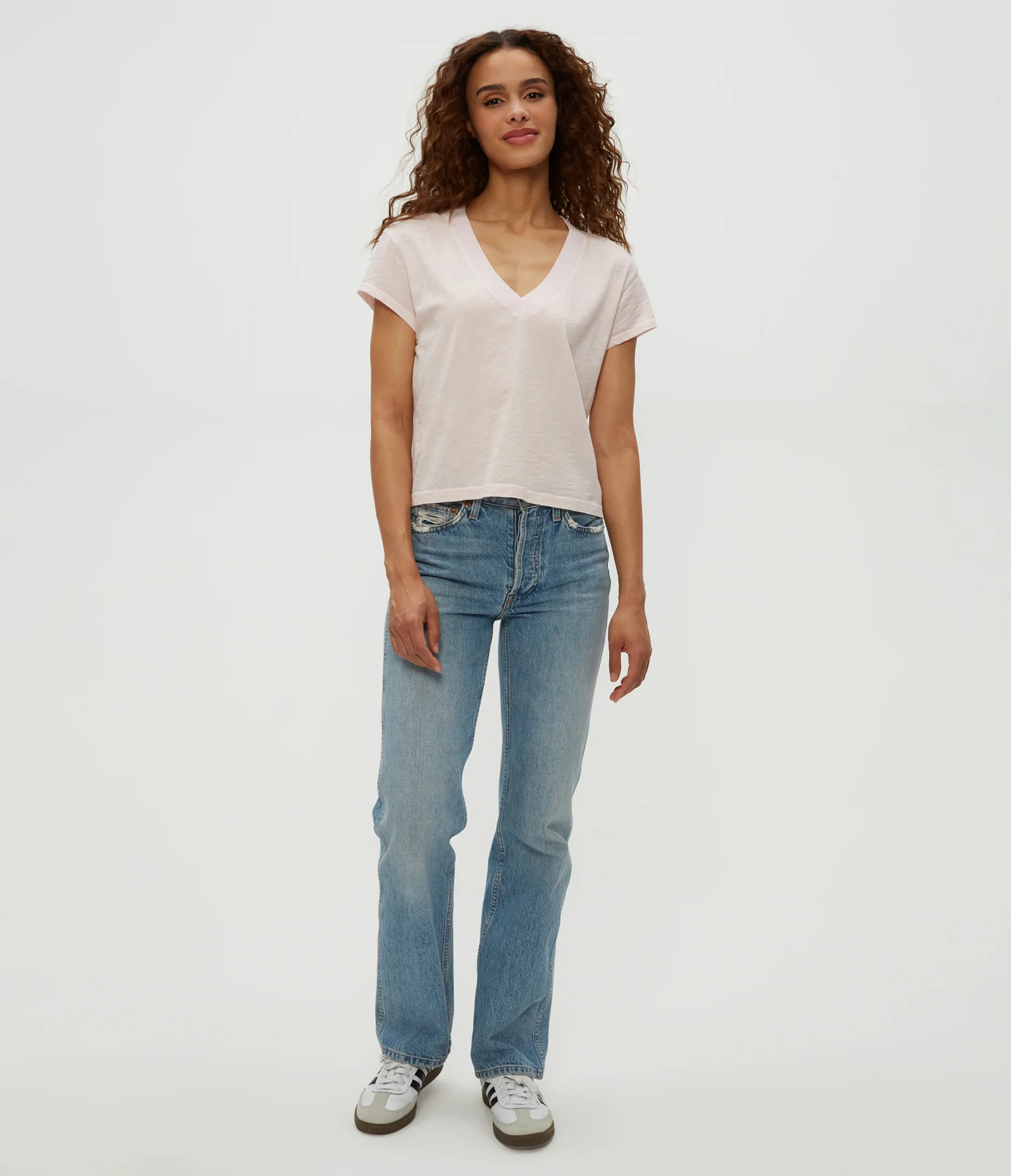 Harlan Cropped V-Neck Tee - Image 33