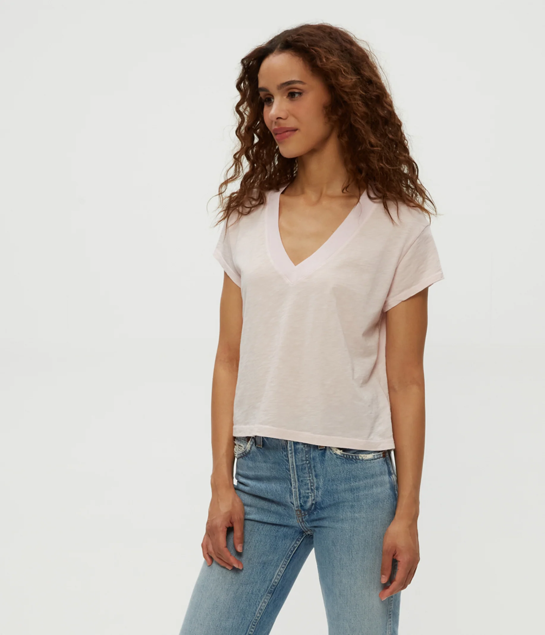 Harlan Cropped V-Neck Tee - Image 34