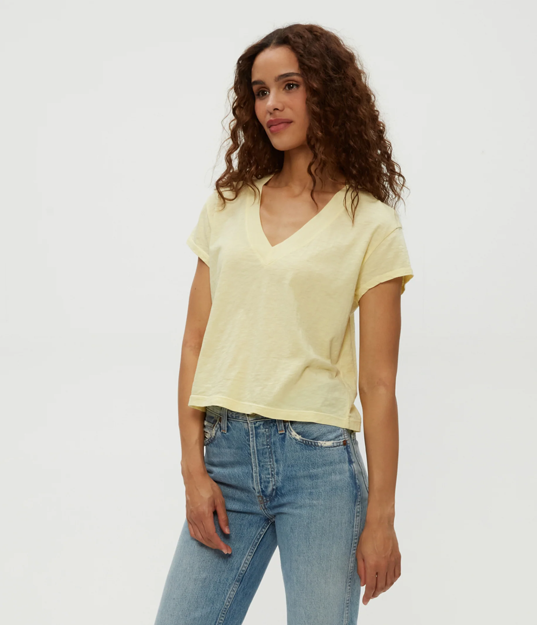 Harlan Cropped V-Neck Tee - Image 38