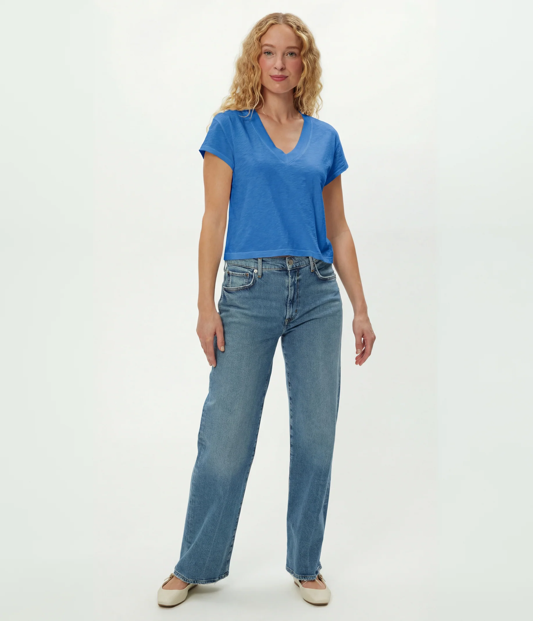 Harlan Cropped V-Neck Tee - Image 4