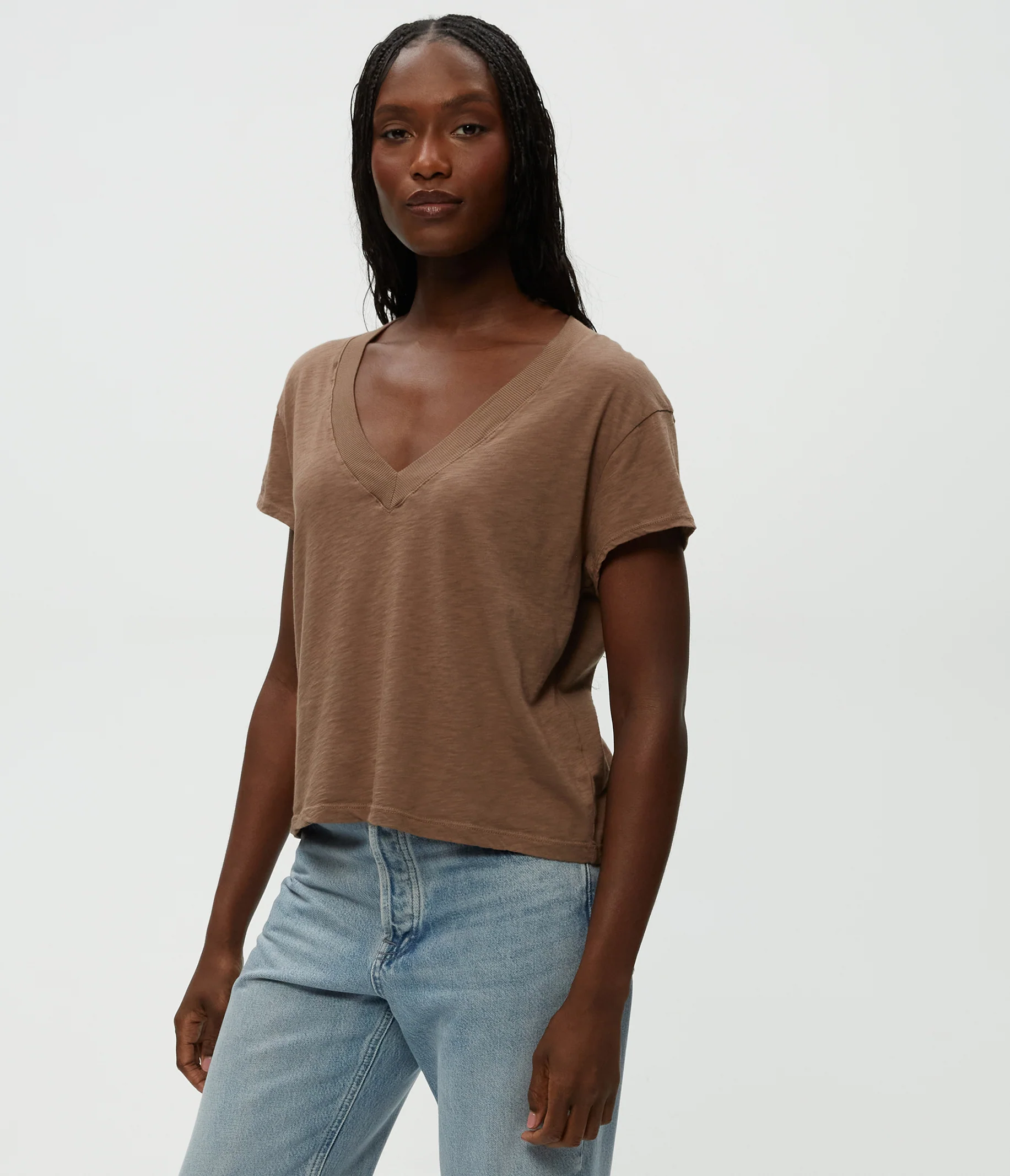 Harlan Cropped V-Neck Tee - Image 61