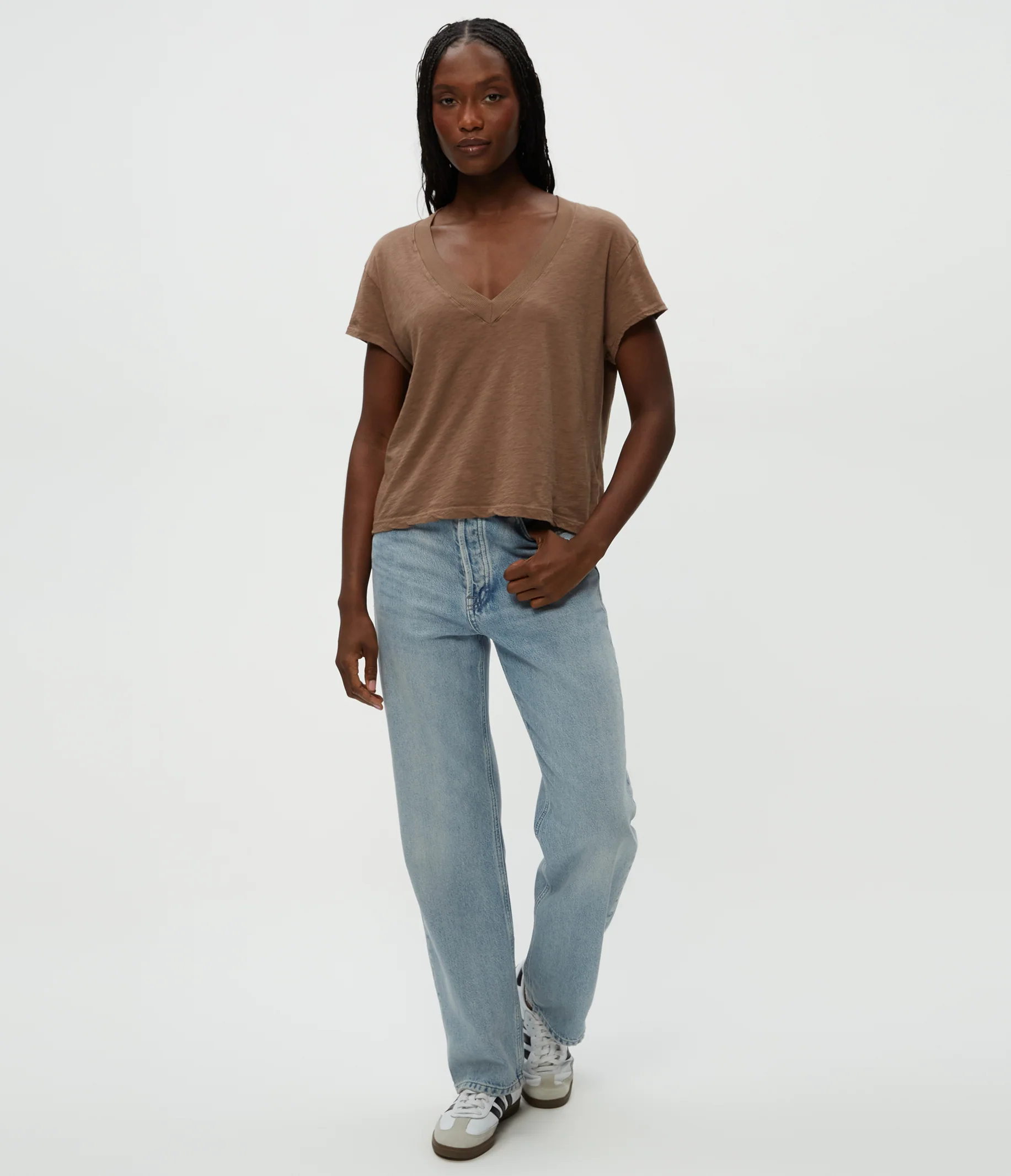 Harlan Cropped V-Neck Tee - Image 62