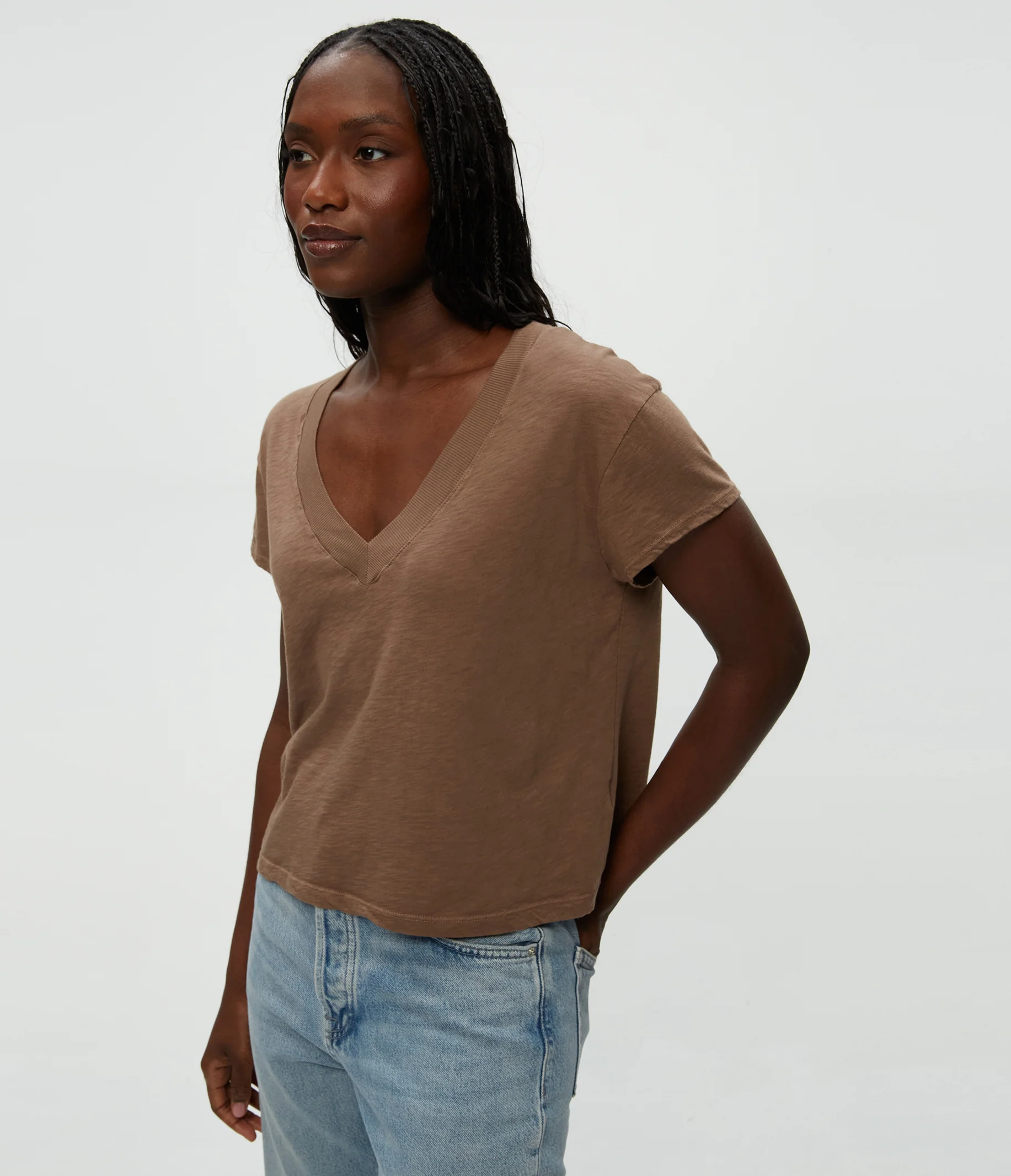 Harlan Cropped V-Neck Tee - Image 63