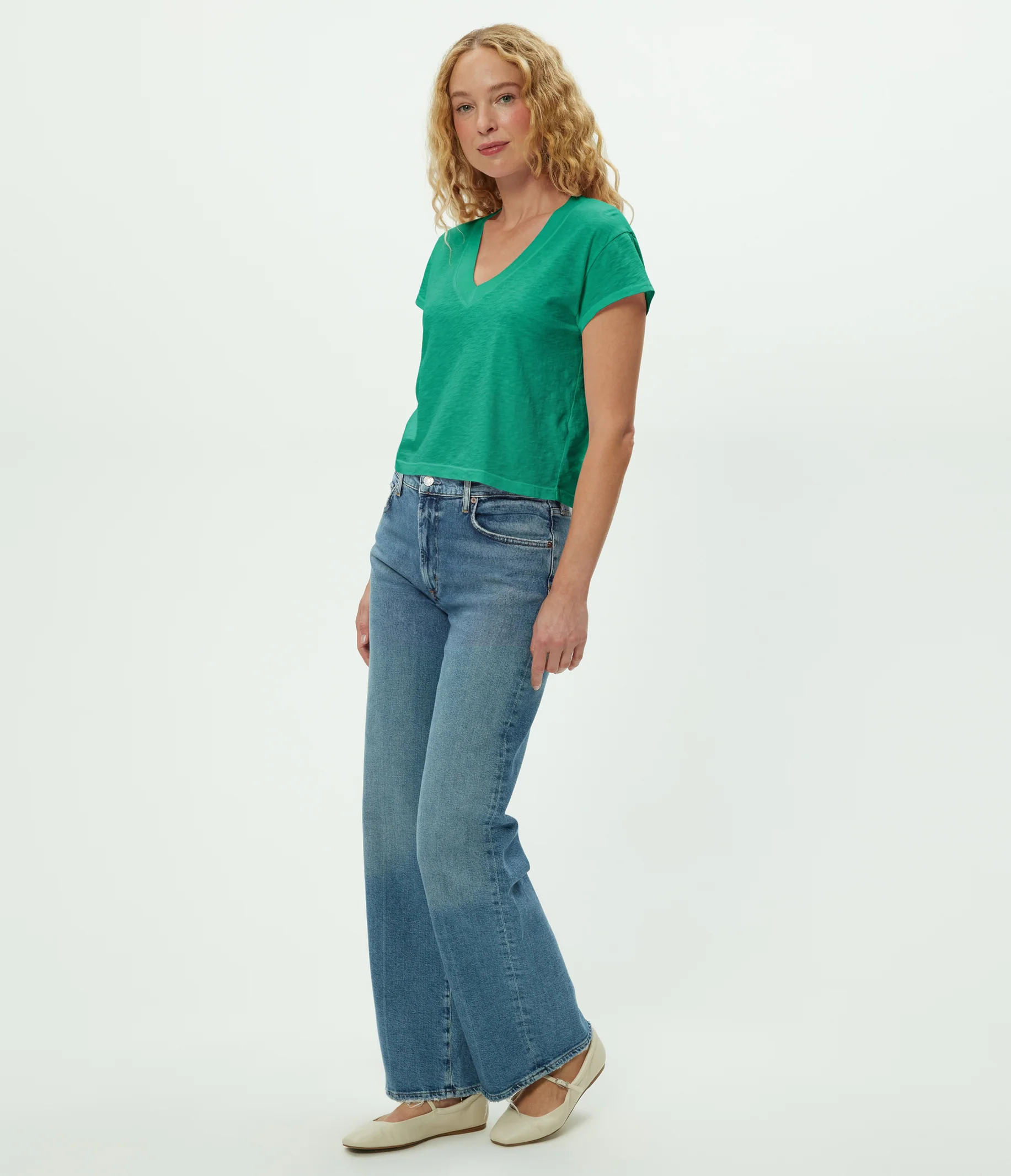 Harlan Cropped V-Neck Tee - Image 68