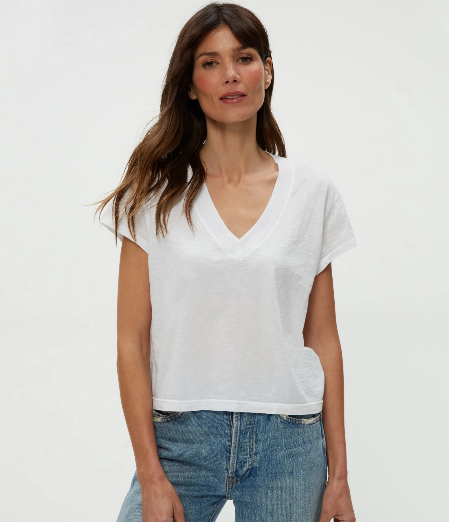 Harlan Cropped V-Neck Tee - Image 7