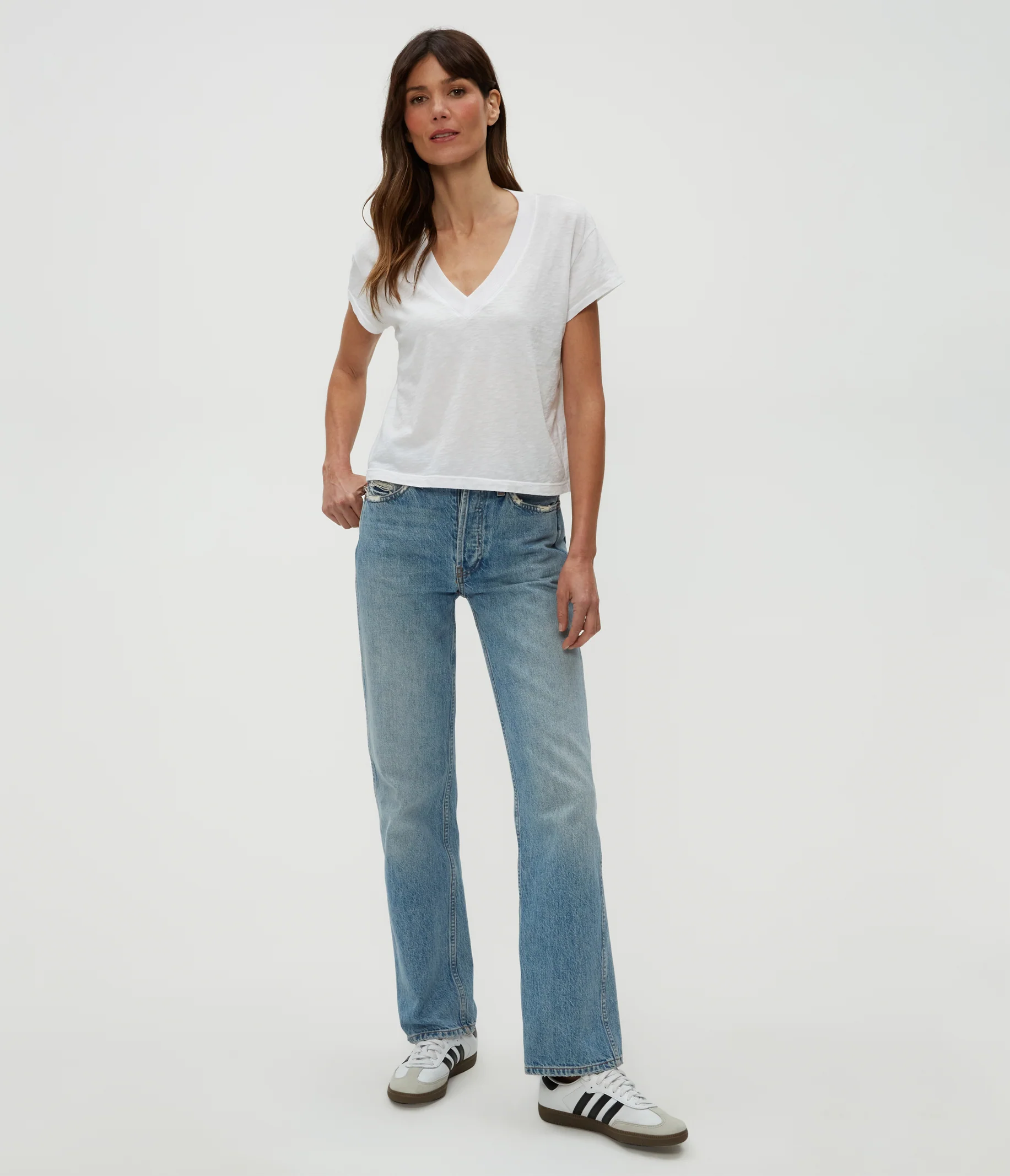 Harlan Cropped V-Neck Tee - Image 8