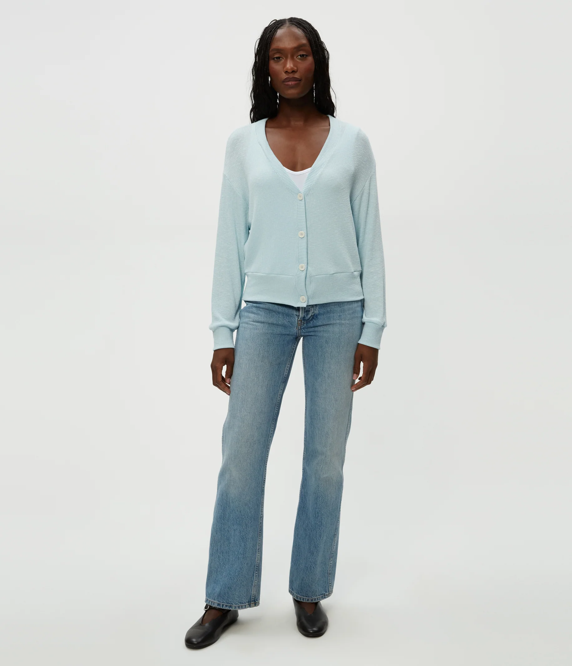 Isla V-Neck Ribbed Cardigan - Image 10