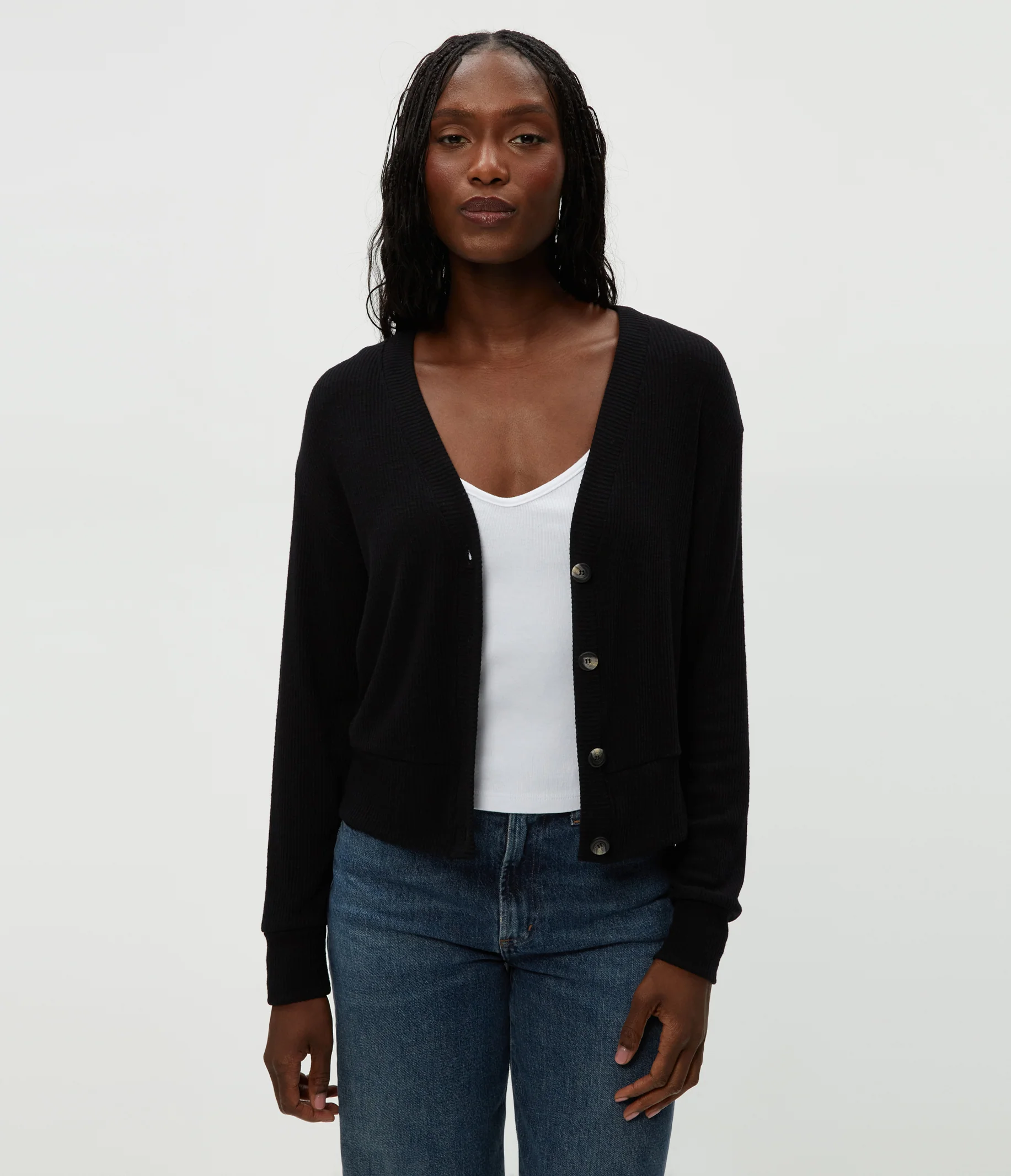 Isla V-Neck Ribbed Cardigan - Image 13