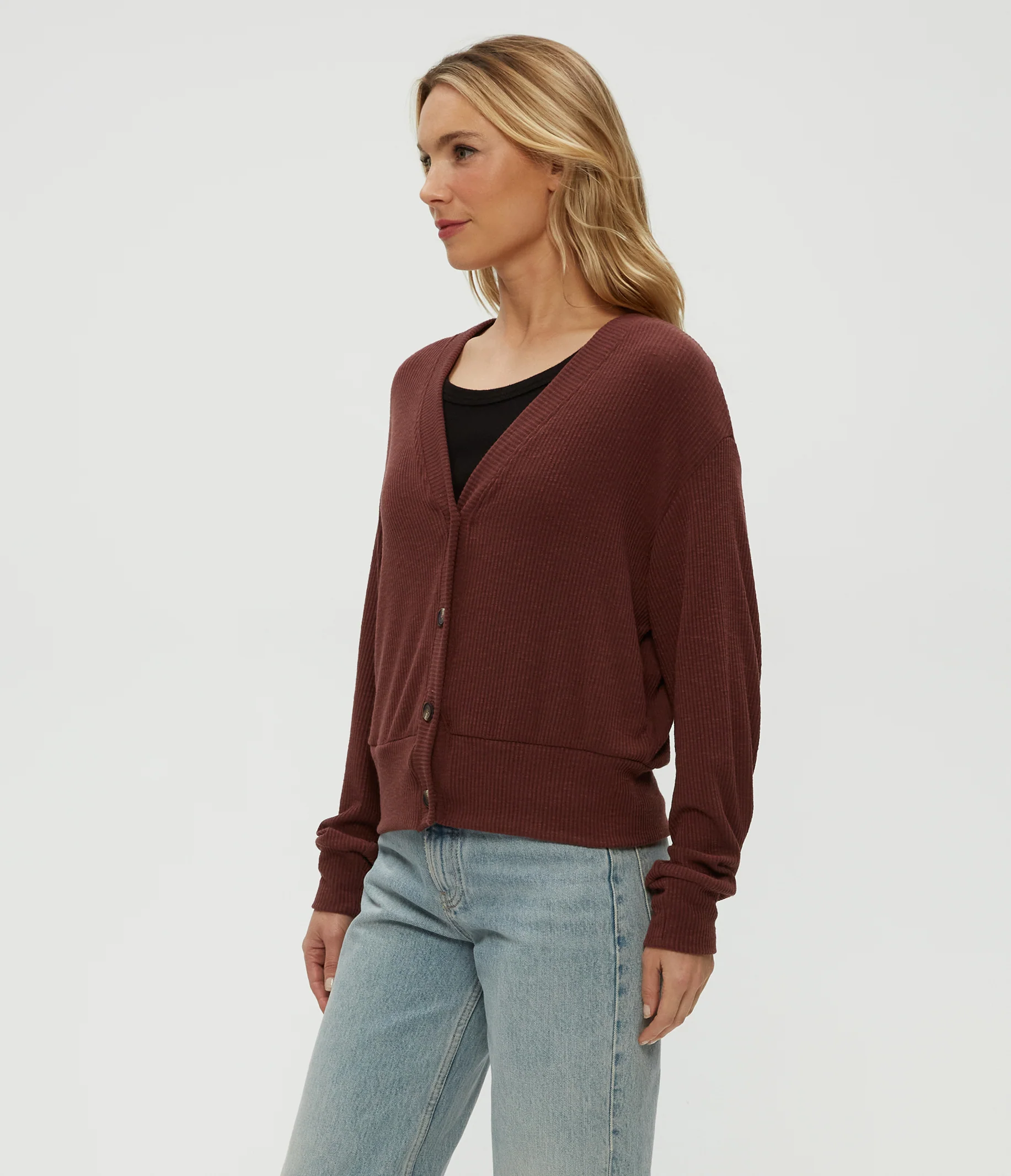 Isla V-Neck Ribbed Cardigan - Image 3