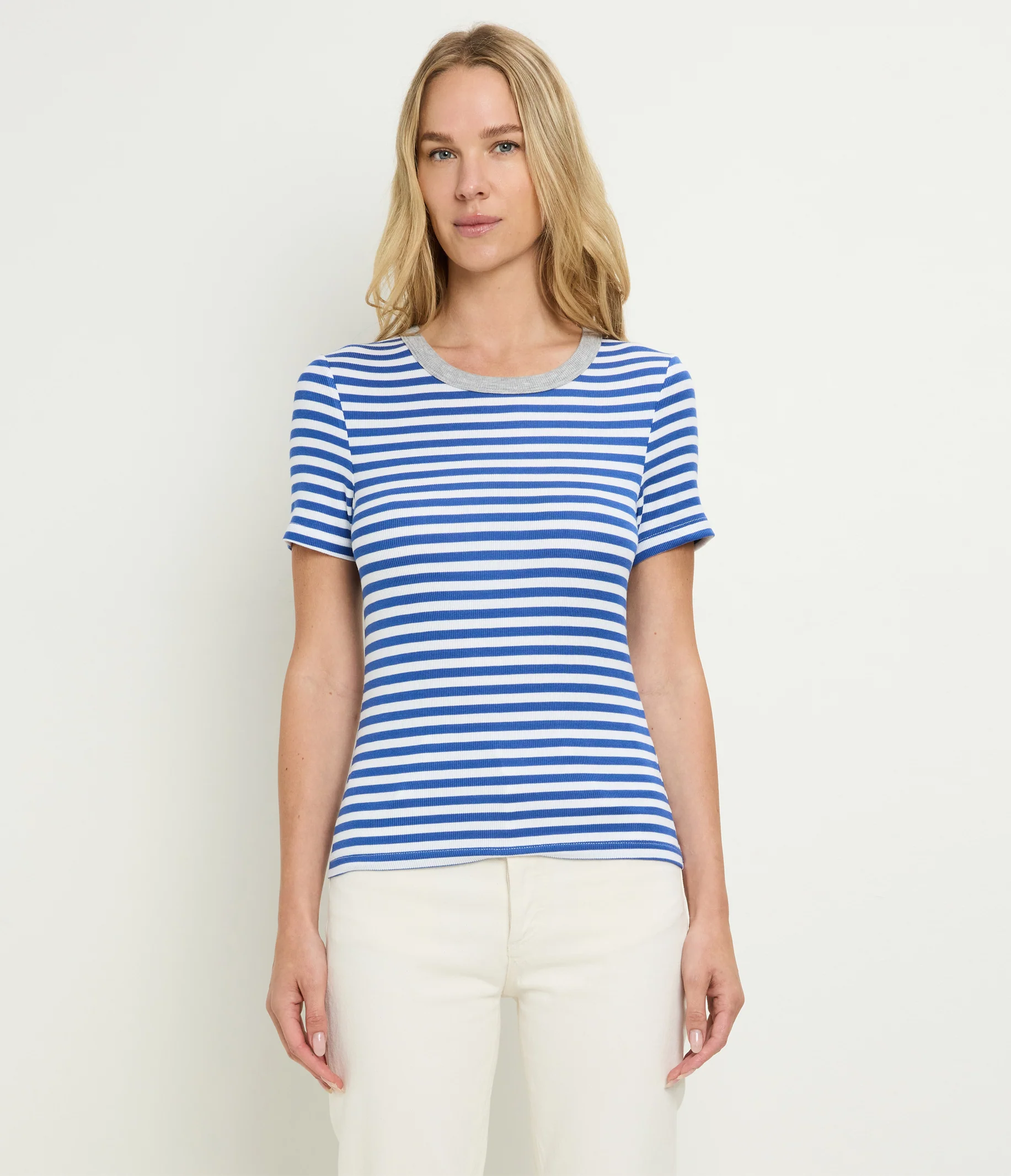 Jenny Striped Ribbed Ringer Tee - Image 10