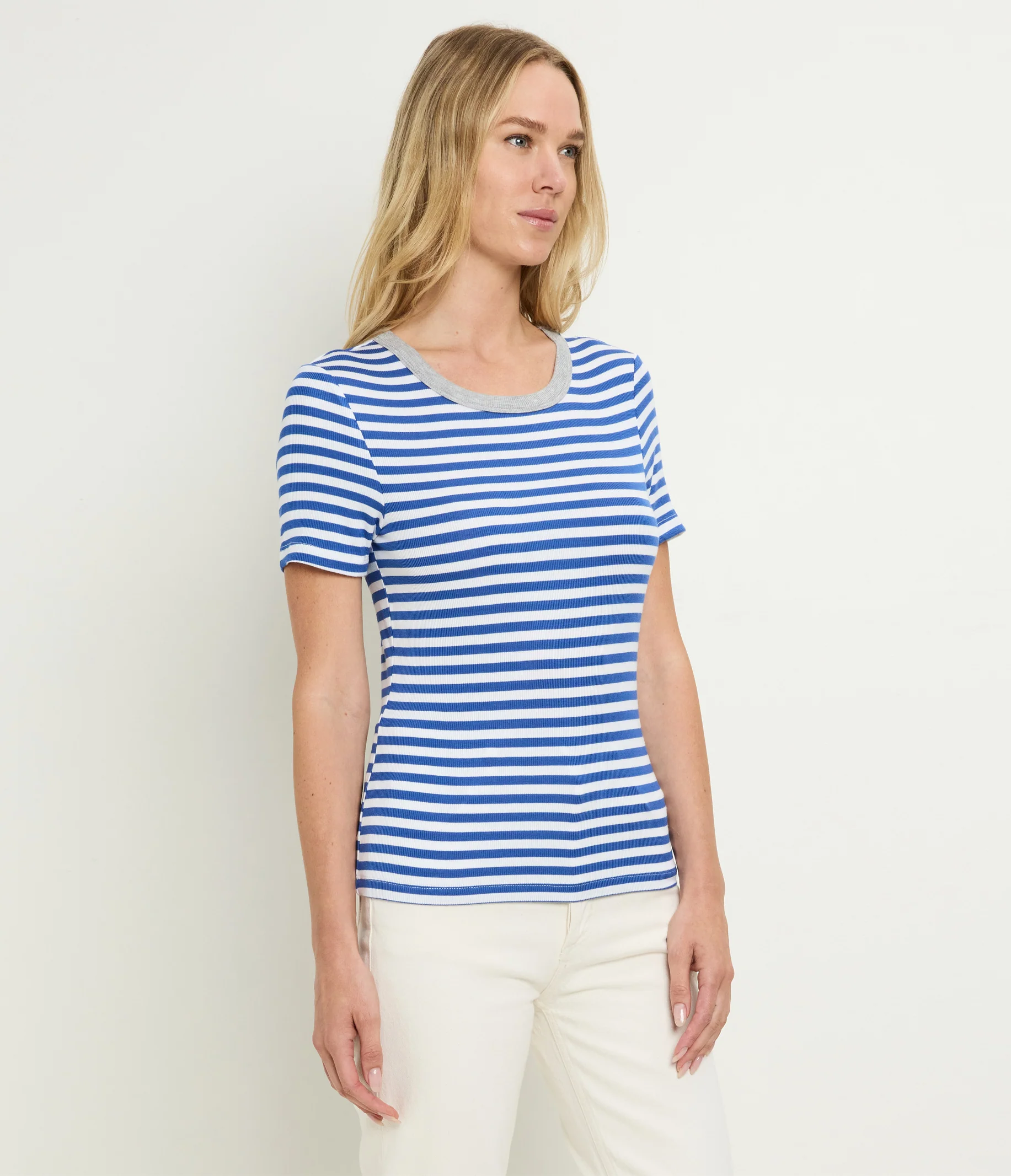 Jenny Striped Ribbed Ringer Tee - Image 11