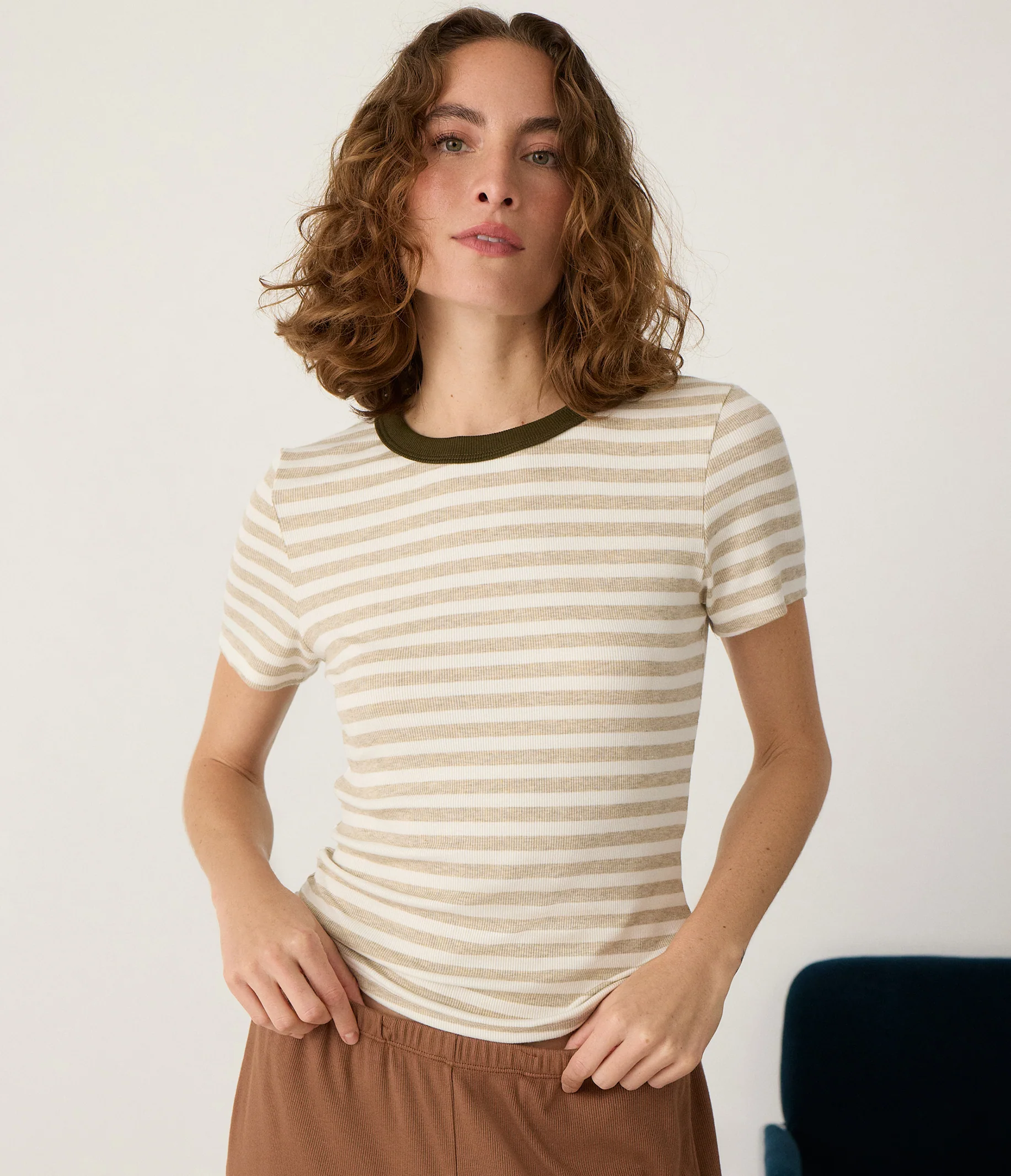 Jenny Striped Ribbed Ringer Tee - Image 6