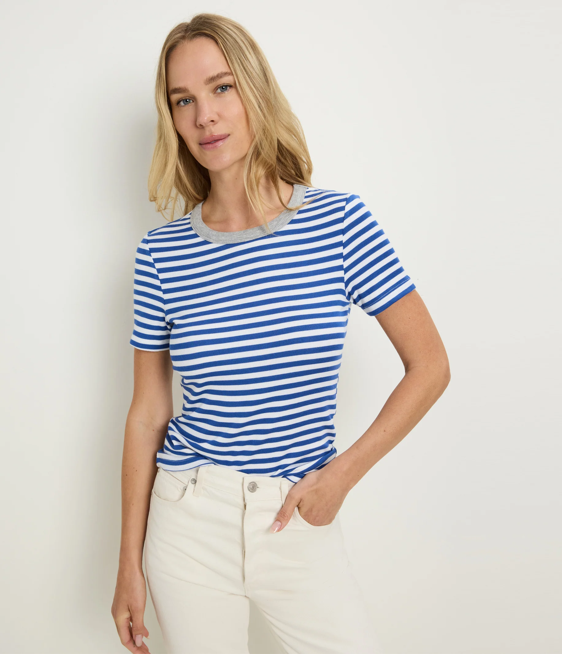 Jenny Striped Ribbed Ringer Tee - Image 8